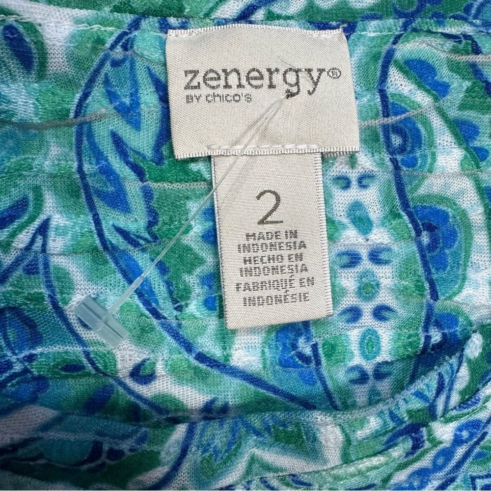 Chicos New Chico's Zenergy Paisley Seam-Detail Tunic Size 2 US L Size L / US 10 / IT 46 - 7 Thumbnail