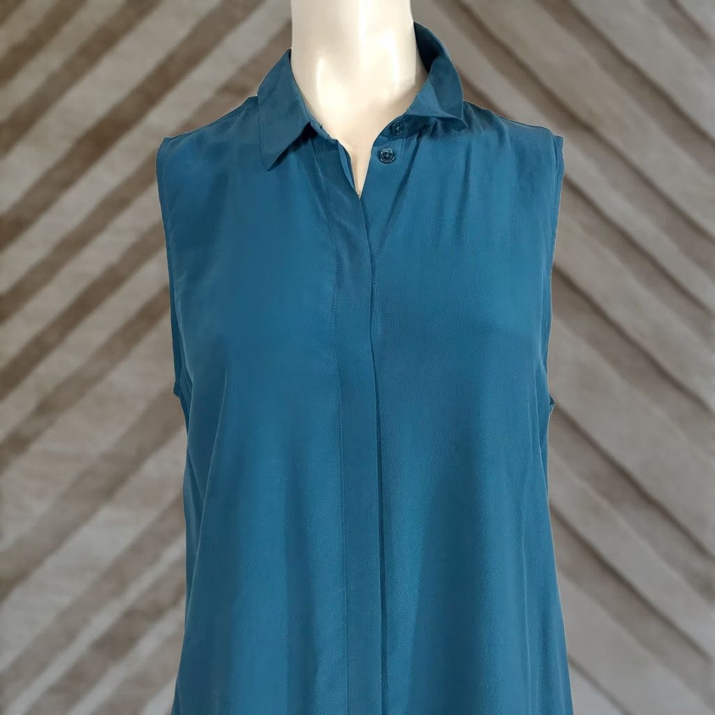 Equipment Equipment Femme Shirt Dress Teal Silk Midi Sleeveless Collared Button-Front Women M/M Size M / US 6-8 / IT 42-44 - 1 Thumbnail