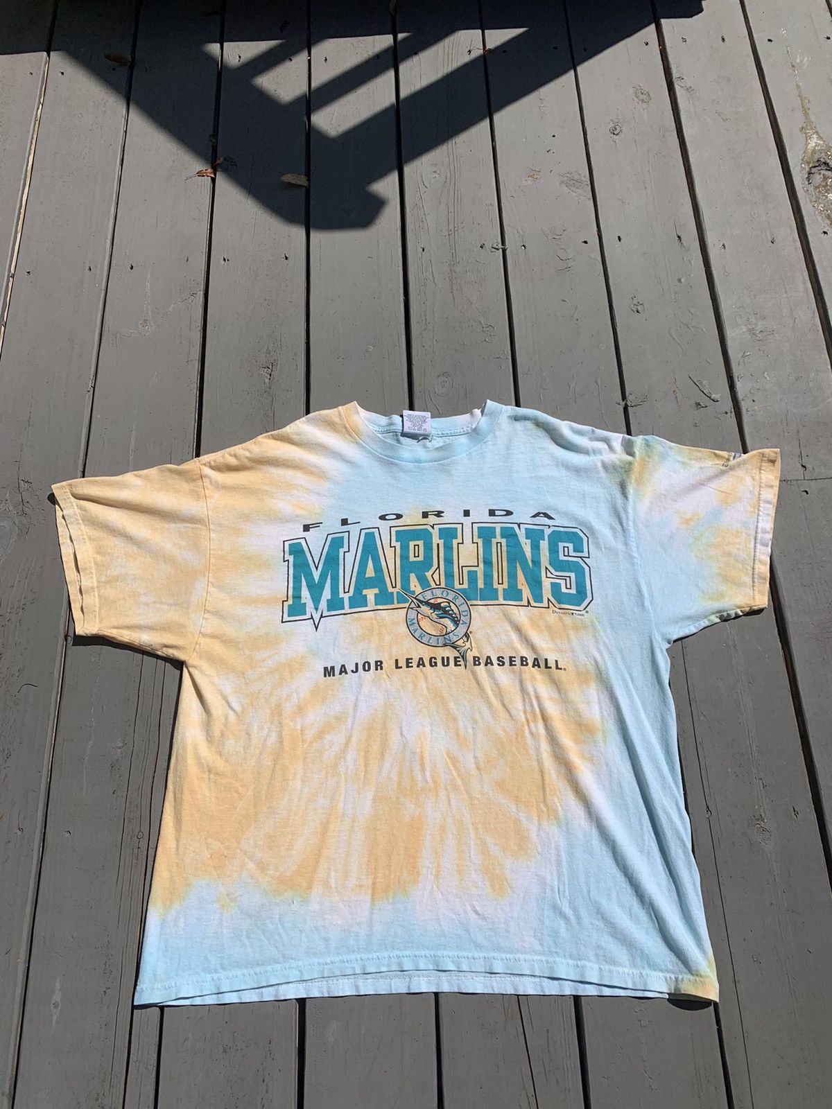 Florida Marlins Fish Retro MLB Tie-Dye Shirt SpiderOrange / 4XL