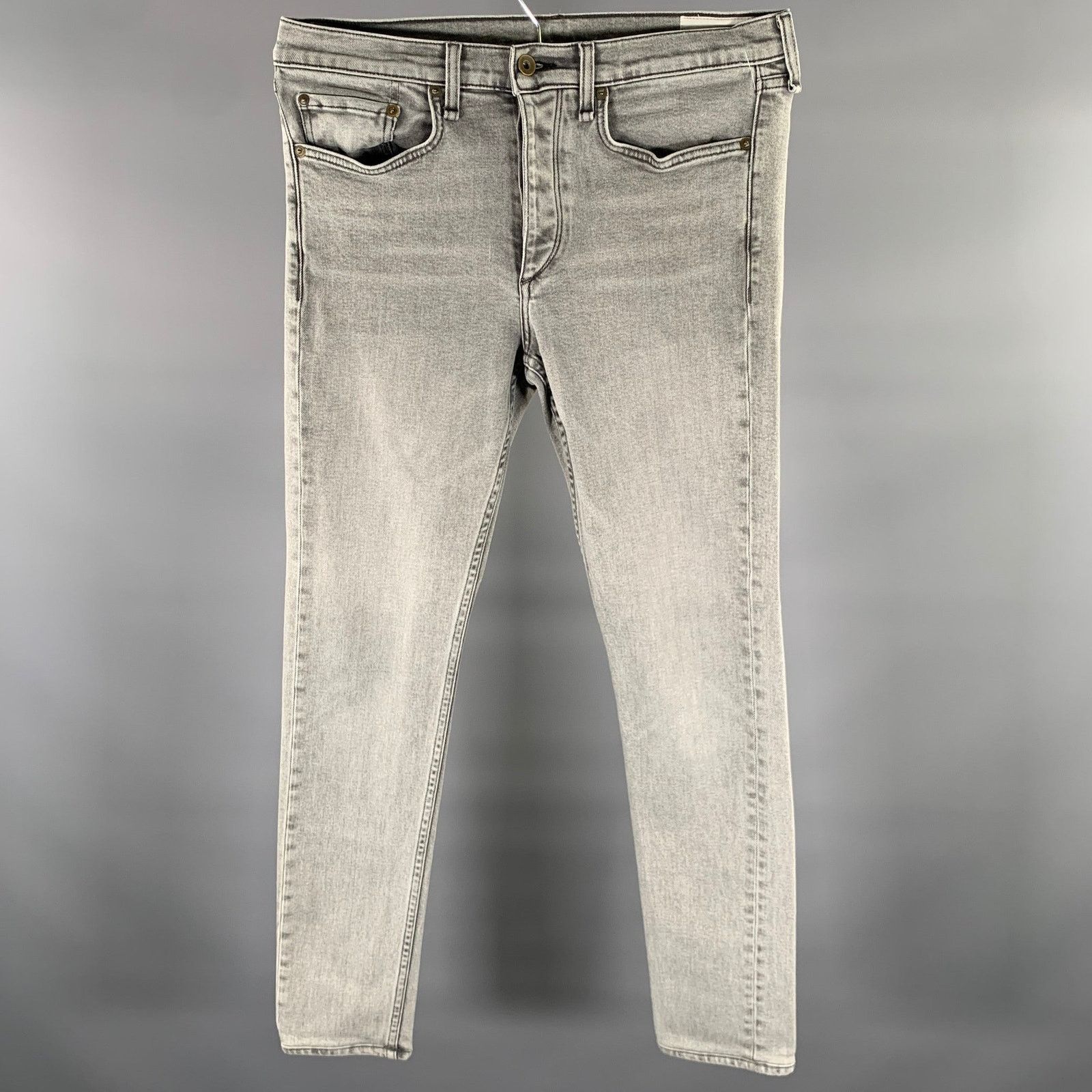 Rag & Bone RAG & BONE Size 31 Grey Wash Cotton Blend Skinny Jeans Size US 31 - 1 Thumbnail