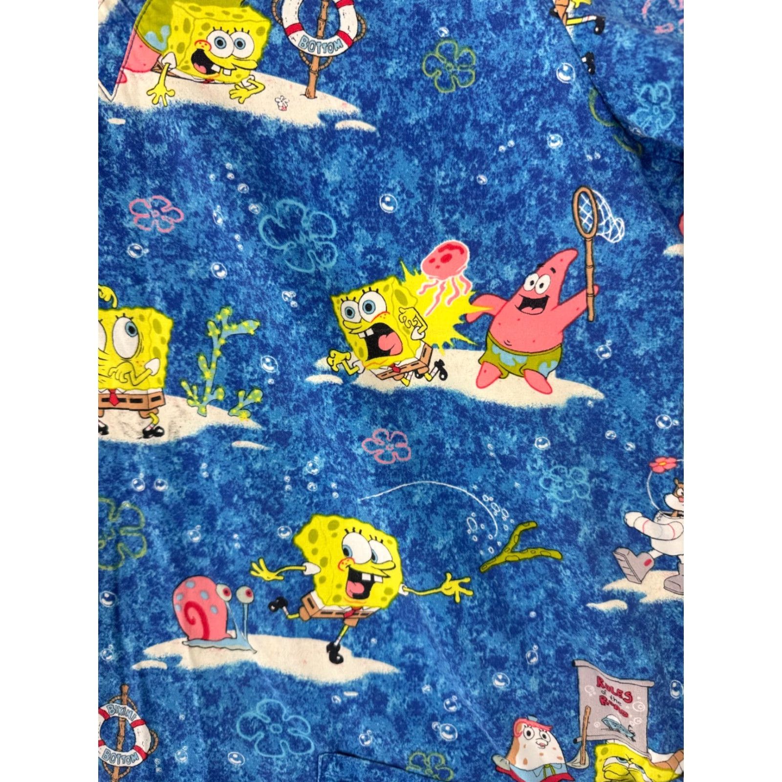 Nickelodeon VINTAGE Nickelodeon SpongeBob SquarePants Scrub Top Shirt Womens XS Blue V-Neck Pockets Size XS / US 0-2 / IT 36-38 - 5 Thumbnail