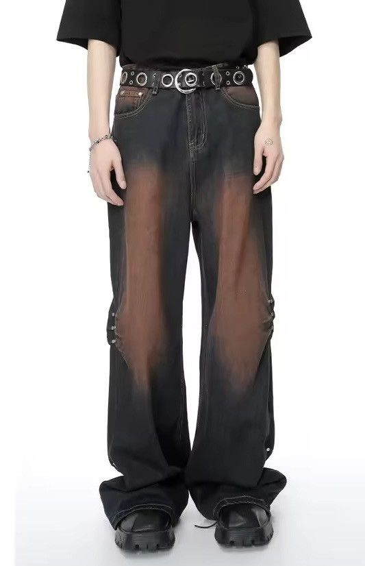 Japanese Brand Gradient Color Rivet Casual Denim Size US 28 / EU 44 - 1 Thumbnail