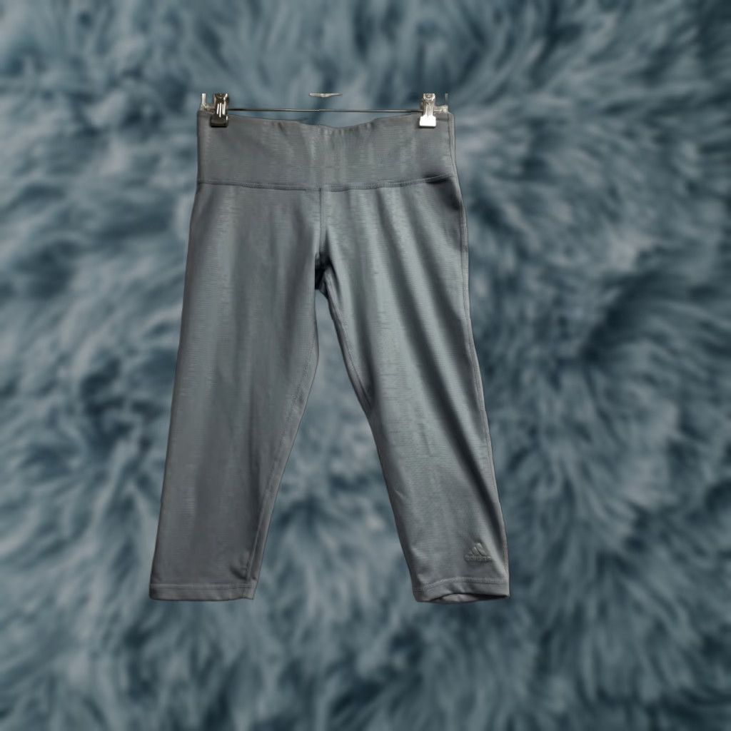 Adidas Adidas Leggings Capri Cropped Climalite Mid Rise Size M Women Gray Size 32" / US 10 / IT 46 - 1 Thumbnail