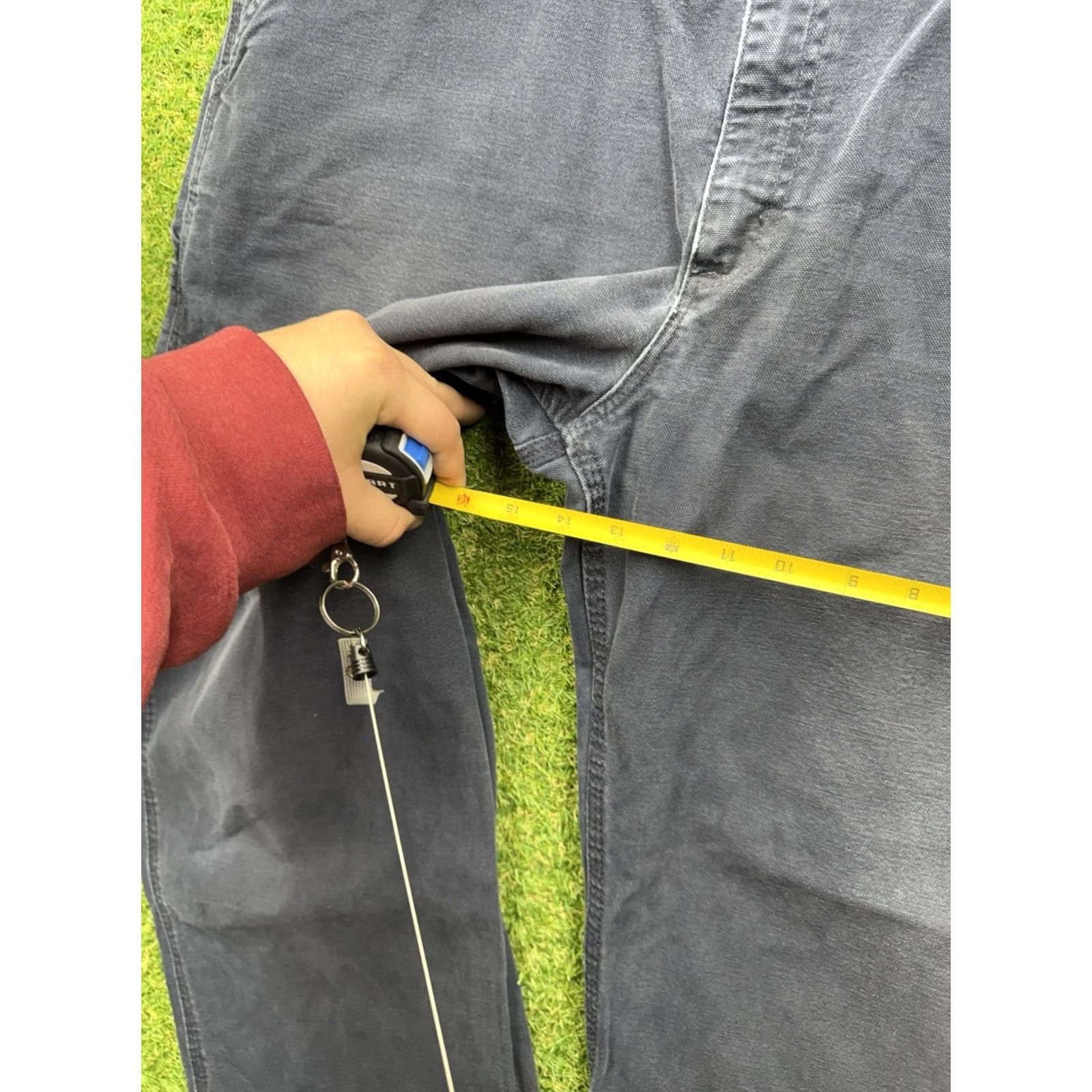 Carhartt VINTAGE Carhartt Carpenter Pants Mens 38x28 Duck Canvas Dungaree Fit Workwear B11 MDT Blue Denim Canvas Jeans Relaxed Regular Boys Mens Size US 38 / EU 54 - 4 Thumbnail