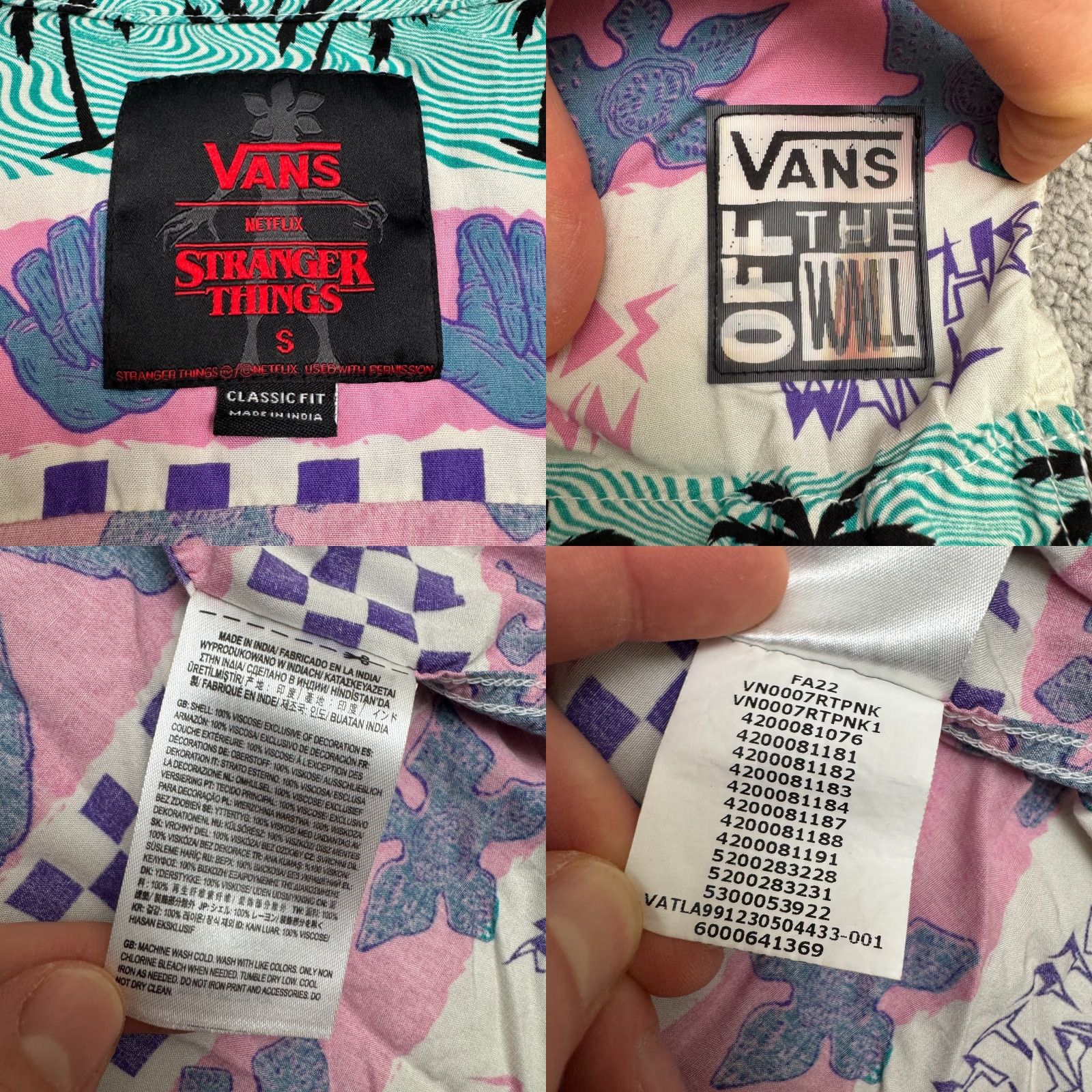 Vans Vans Off The Wall Stranger Things Button Down Shirt Mens Small Multicolor Demogorgon Size US S / EU 44-46 / 1 - 8 Thumbnail