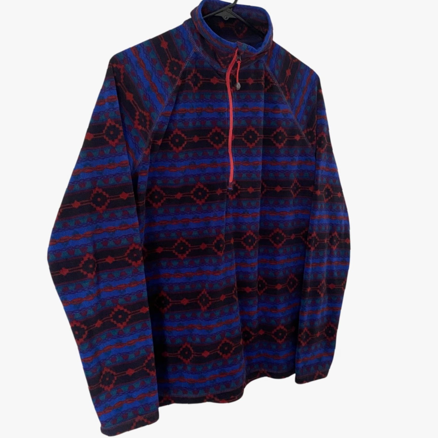 Eddie Bauer VINTAGE Eddie Bauer Quest Fleece Aztec Quarter-Zip Women's Large Long-Sleeve Pullover Size L / US 10 / IT 46 - 3 Thumbnail
