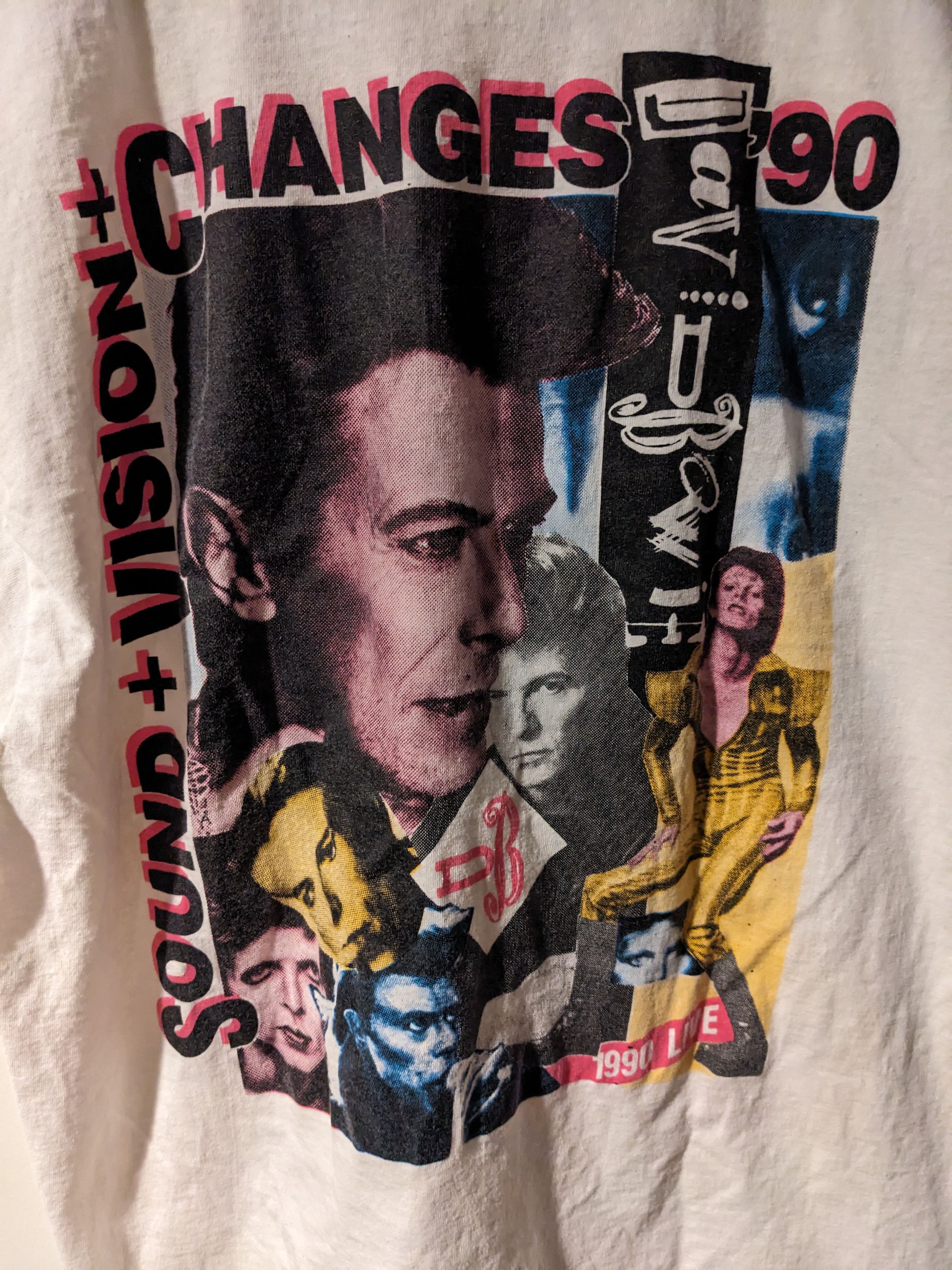 Band Tees × Vintage Vintage 1990 David Bowie Sound Vision Changes World T-Shirt Size US XL / EU 56 / 4 - 5 Thumbnail