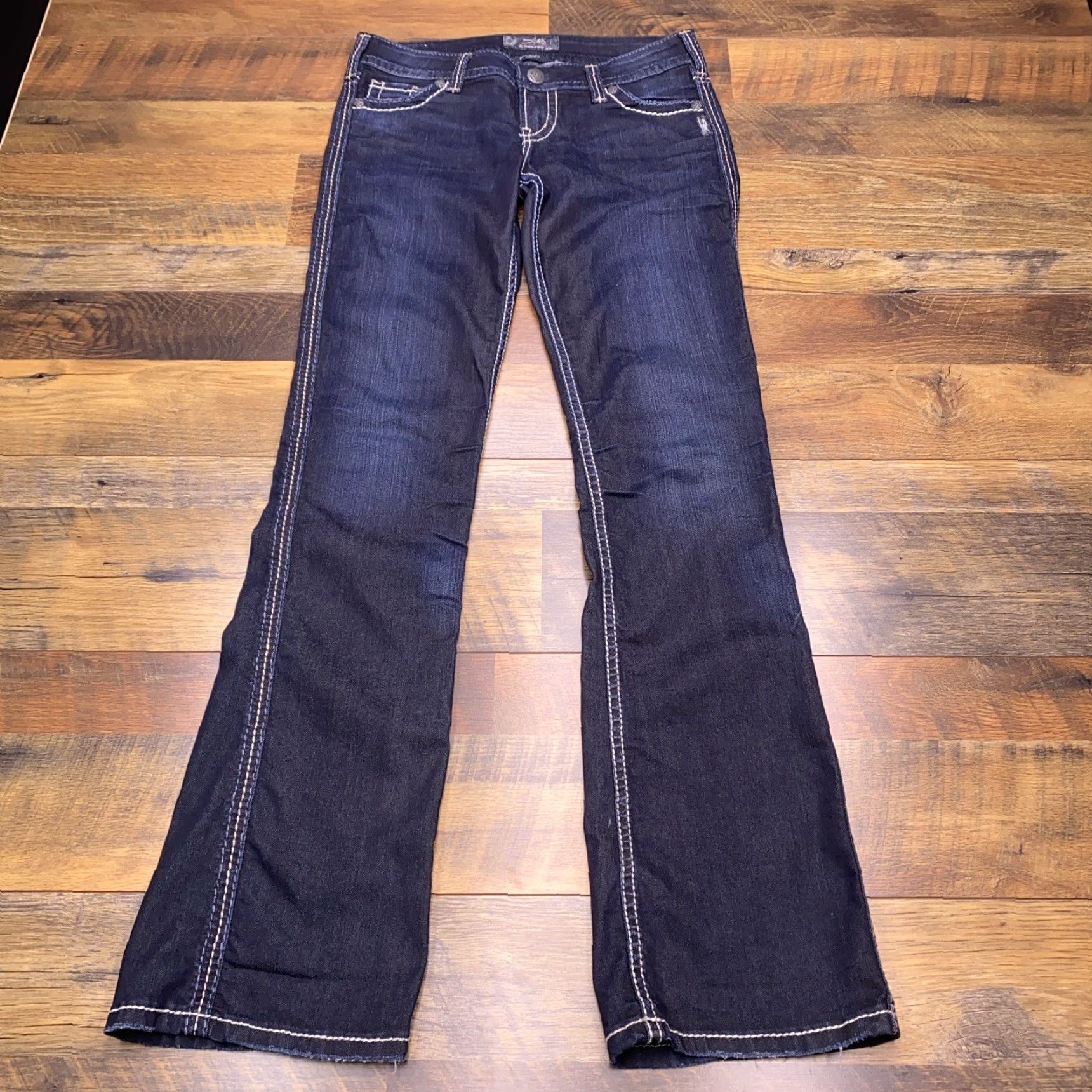 Silver Jeans Co. Silver Jeans Jeans 27x33 Low Rise Stretch Bootcut Women Regular Blue 5-Pocket Denim Cotton Blend Modern Vintage: No Size 27" / US 4 / IT 40 - 2 Thumbnail