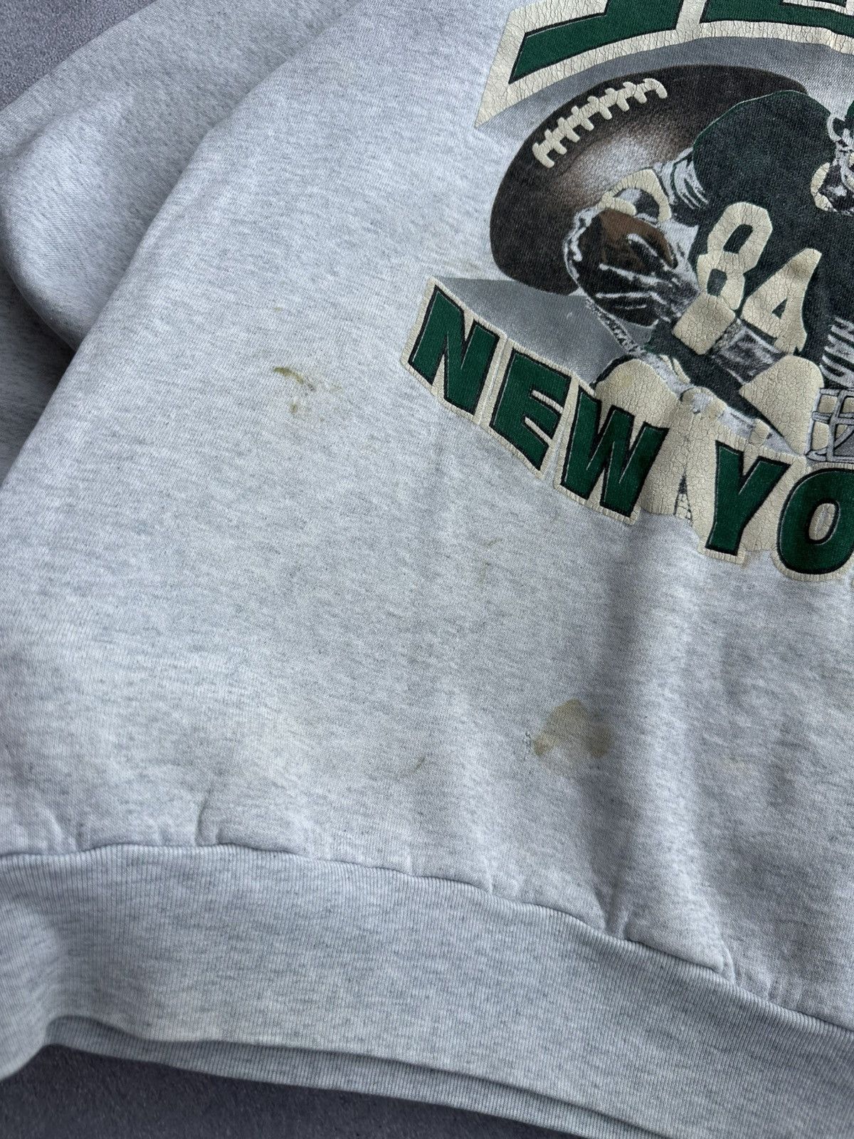 NFL Vintage NFL New York Jets Grey Crewneck Sweatshirt 90s Sz XL Size US XL / EU 56 / 4 - 5 Thumbnail