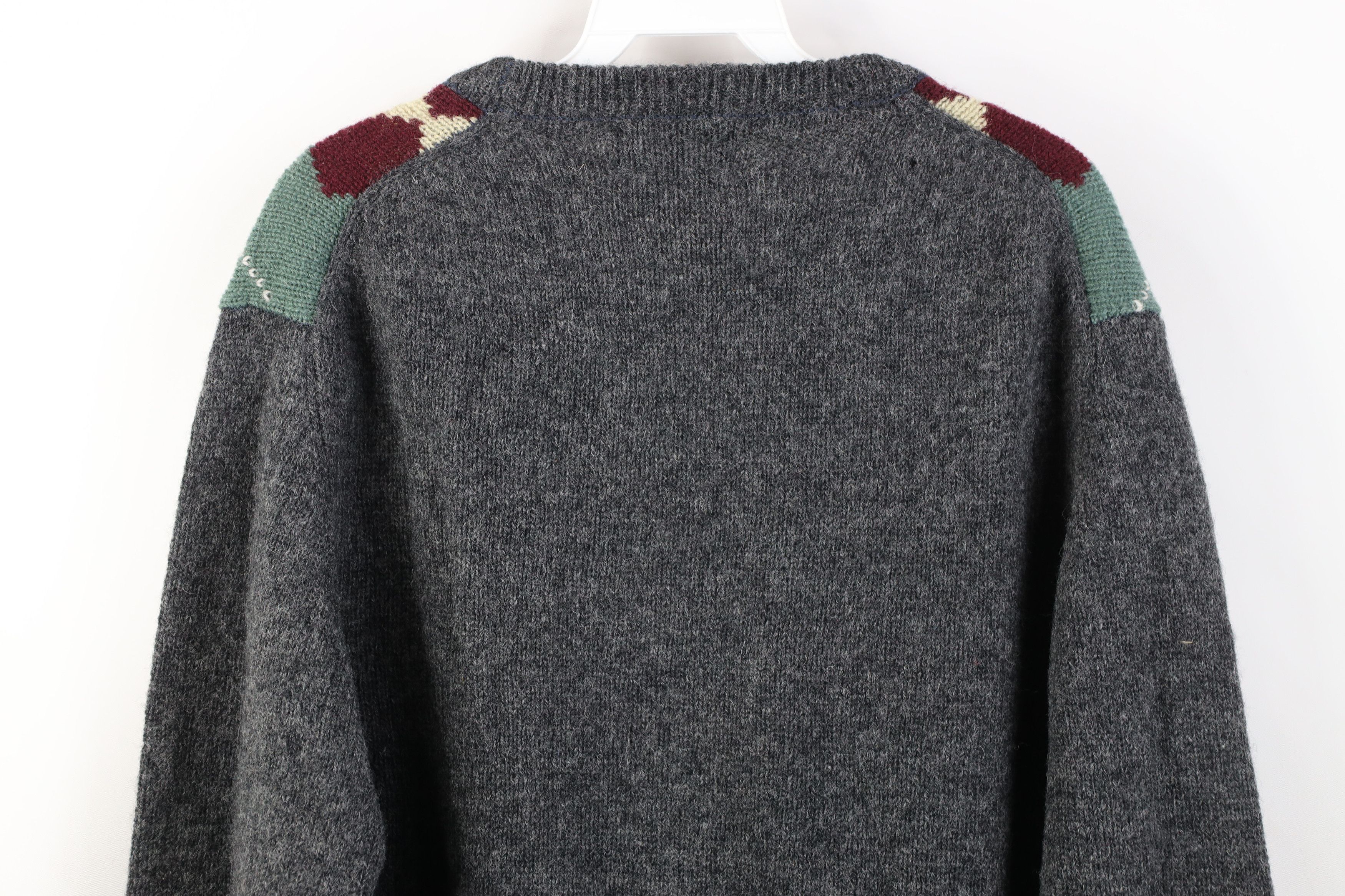 Vintage Vintage 70s Streetwear Wool Knit Argyle Diamond Sweater Size L / US 10 / IT 46 - 8 Thumbnail