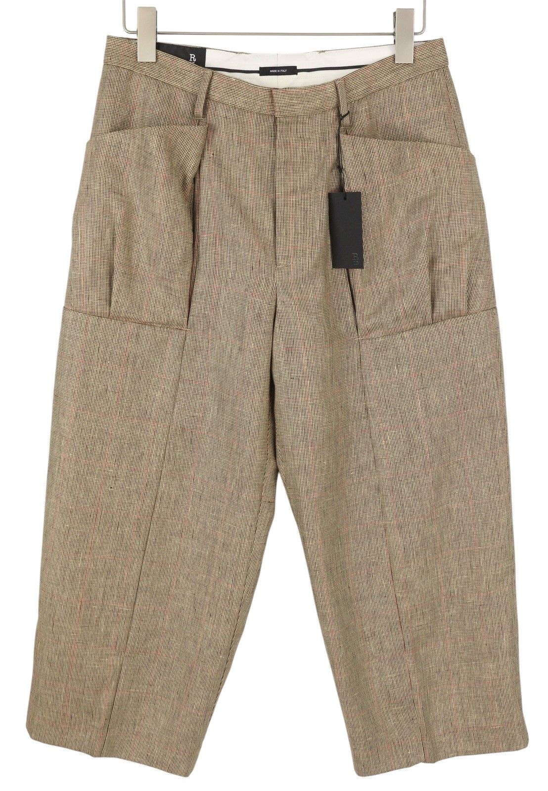 R13 PLEATED POCKET 27 Brown Wool Linen Cropped SS25 86846 Size 27" / US 4 / IT 40 - 1 Thumbnail