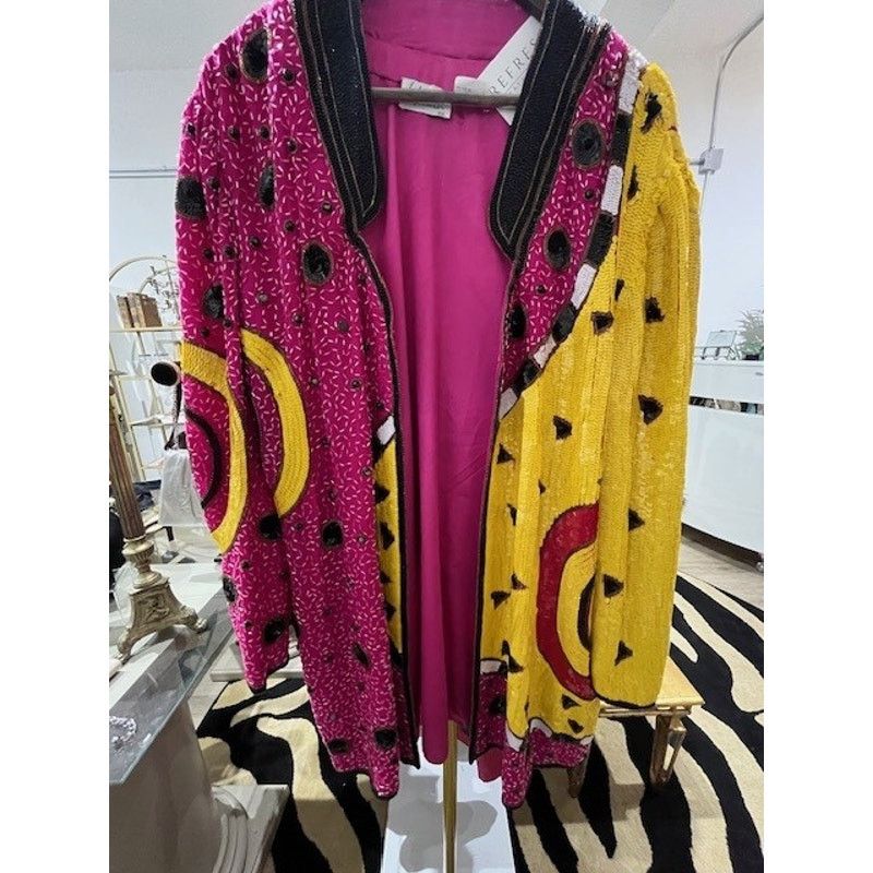 Other Rare Vintage Beaded and Sequin Silk Jacket Size 16 Size XXL / US 16-18 / IT 52-54 - 1 Thumbnail