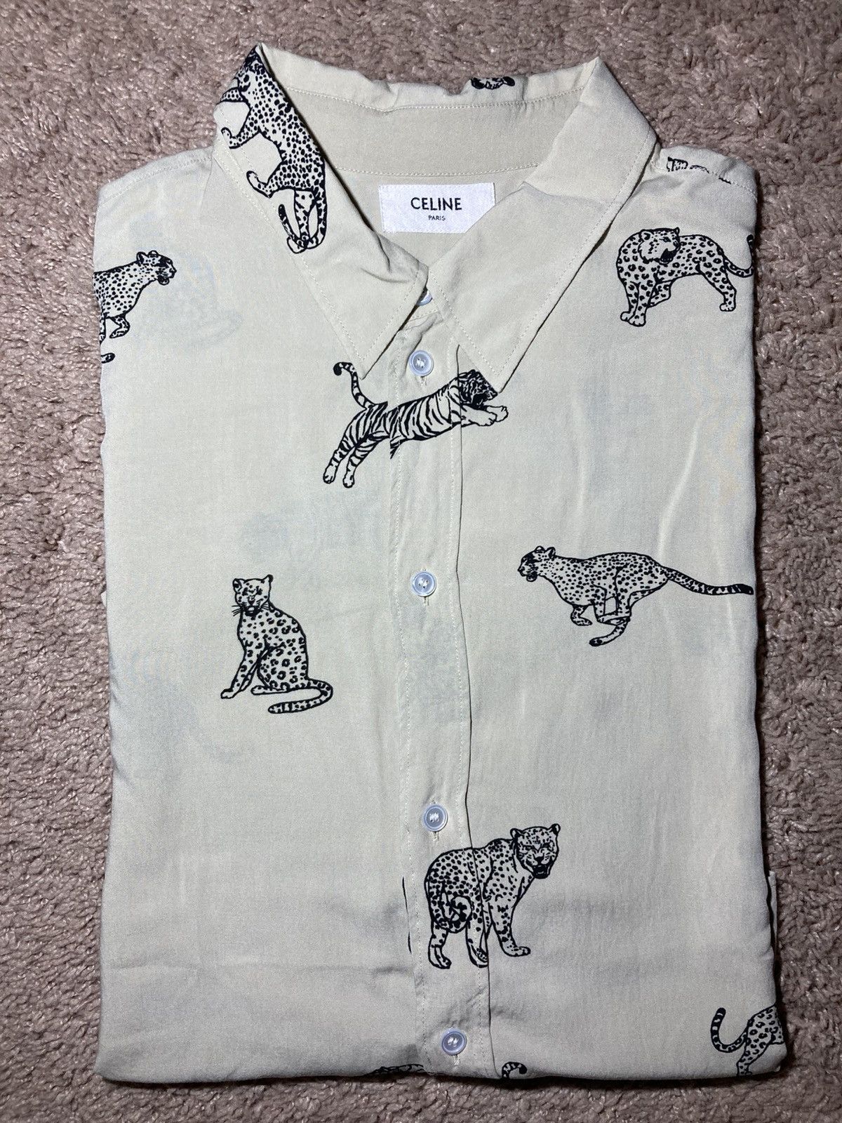 Celine SS22 Celine Jaguar Animal Print Viscose Feline Tailcoat Hedi Size US XS / EU 42 / 0 - 1 Thumbnail