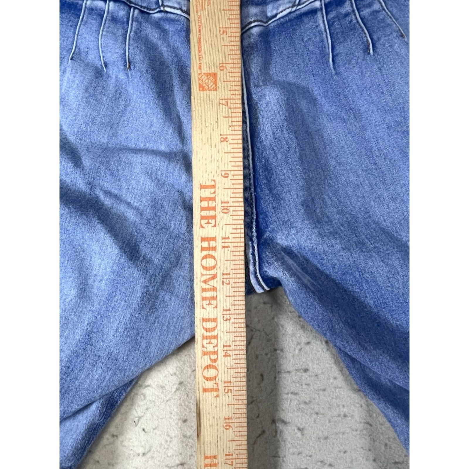 Vintage Tush Push Jeans Womens Blue Colombia Stretch High-Rise 3 Button Skinny Denim Size 7 Women Size 28" / US 6 / IT 42 - 4 Thumbnail