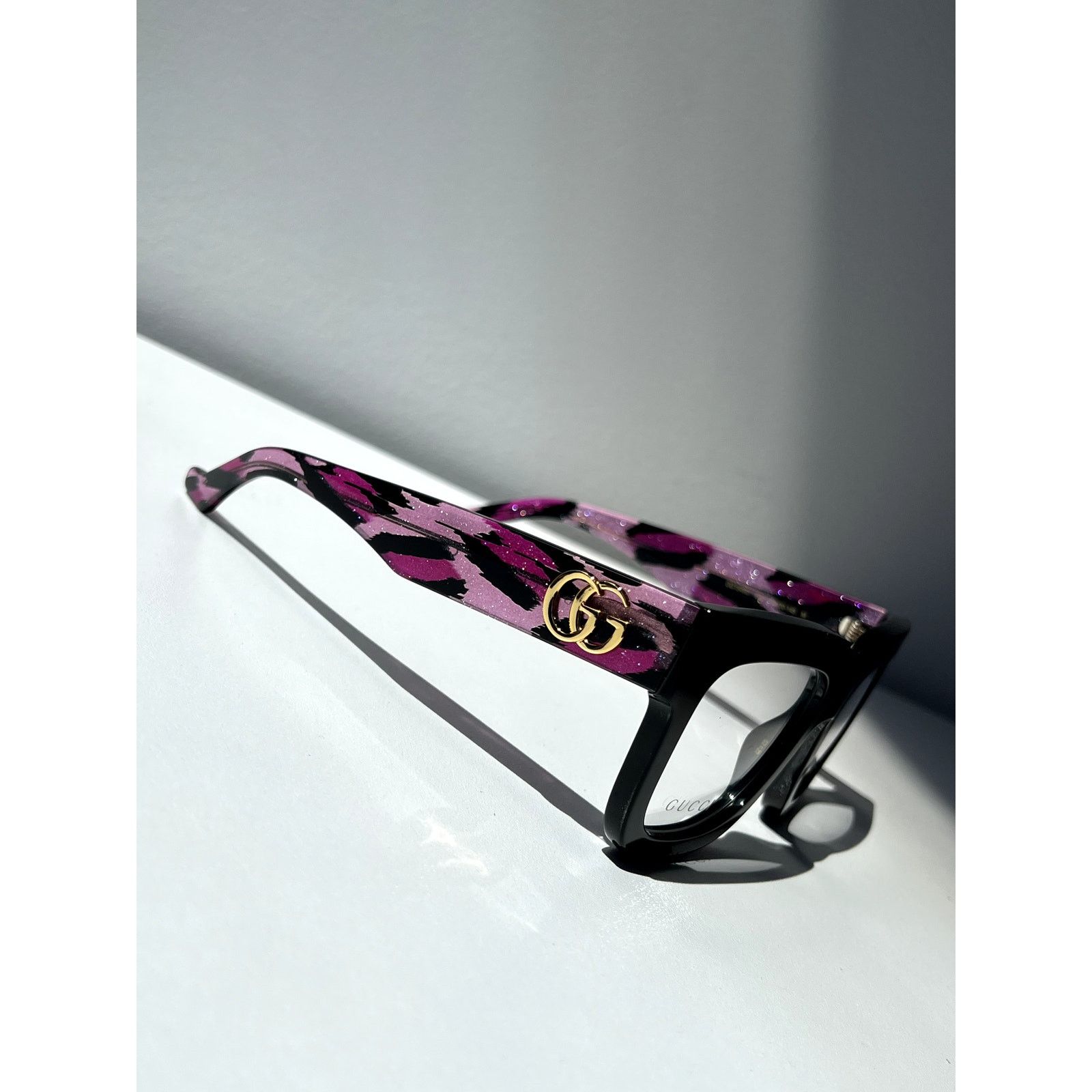 Gucci NEW Gucci GG1549O Black Pink Glitter Eyeglasses Frames Size ONE SIZE - 8 Thumbnail