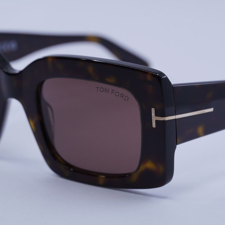 Tom Ford Tom Ford Brigitta FT1188 52E Sunglasses Havana Rectangle Size ONE SIZE - 3 Thumbnail