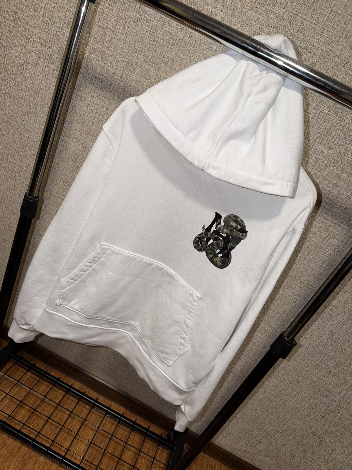 Amiri AMIRI MA SNAKE LOGO WHITE HOODIE Size US L / EU 52-54 / 3 - 3 Thumbnail