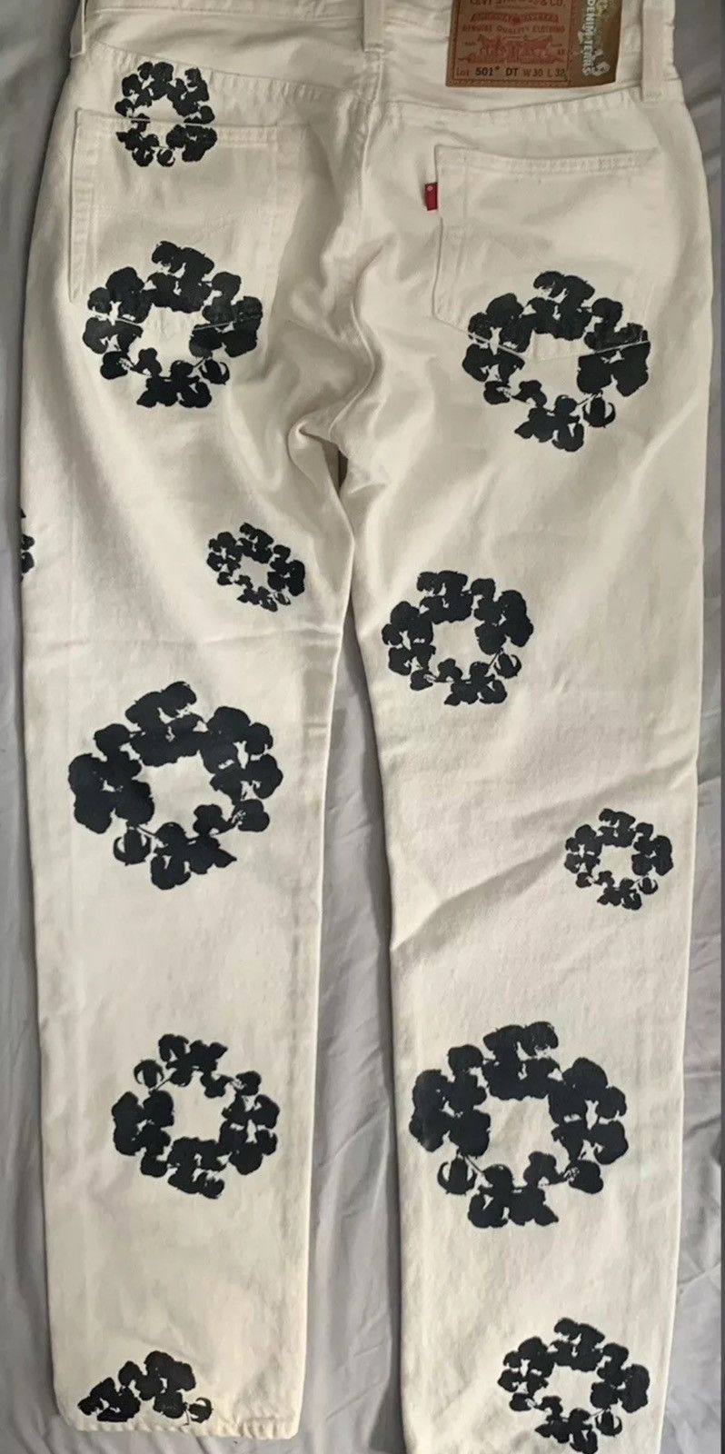DENIM TEARS × Levi's White Cotton Wreath Jeans Size US 30 / EU 46 - 4 Thumbnail