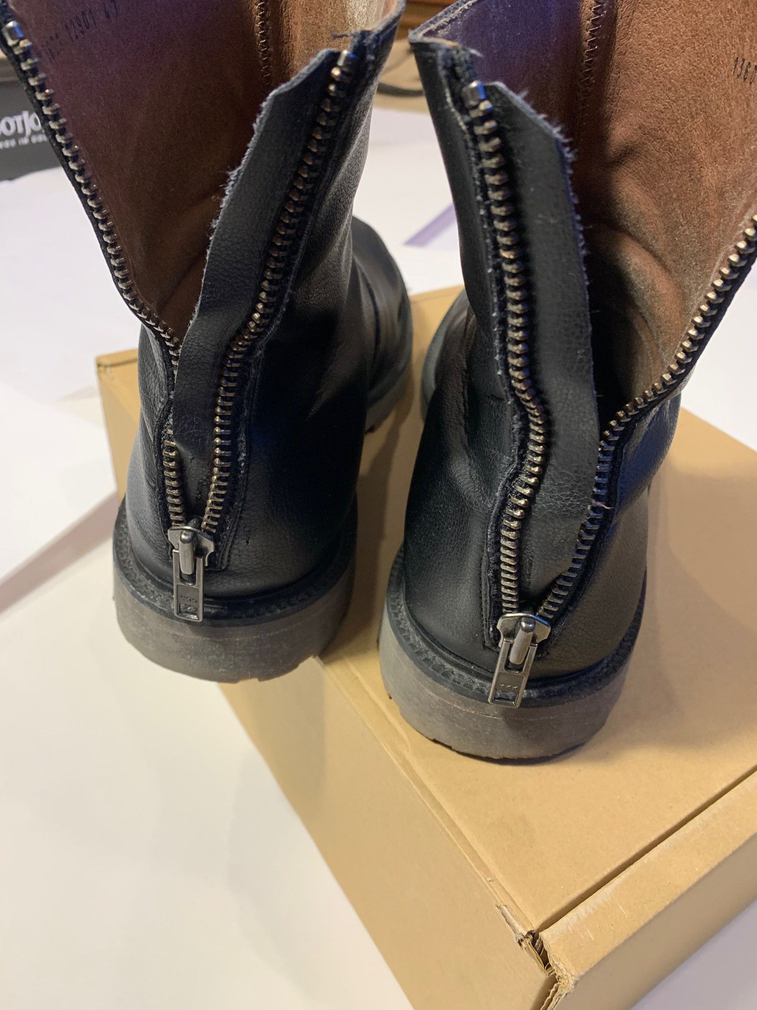 Ground Cover Back Zip Boots Cactus Leather Vegan Artisanal Size US 14 / EU 47 - 7 Thumbnail