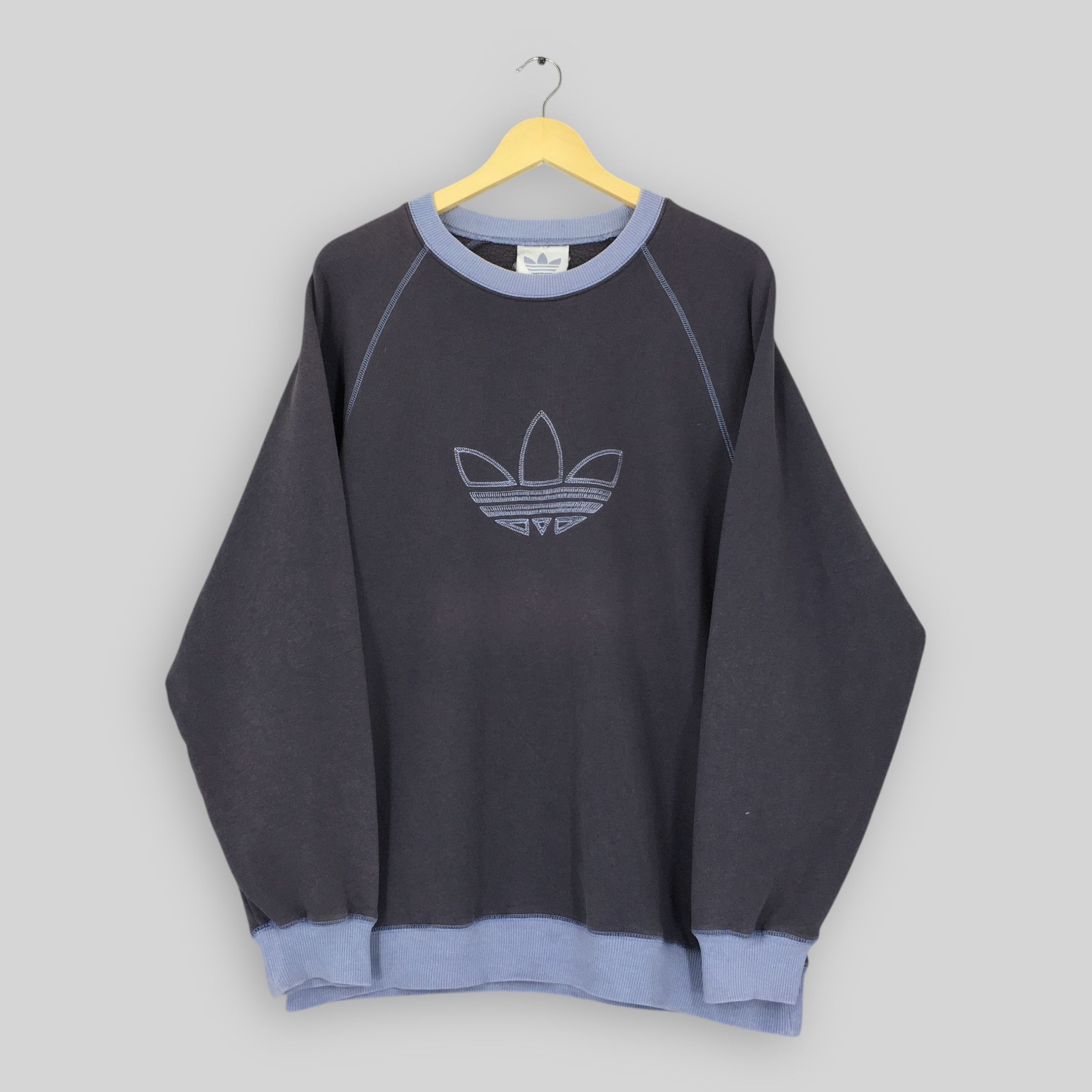 Adidas × Vintage Vintage 90s Adidas Trefoil Sweatshirt Large Size US L / EU 52-54 / 3 - 1 Thumbnail