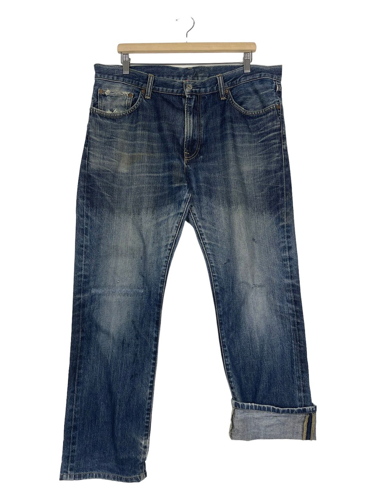 Uniqlo UJ Distressed Flare Regular Fit Straight Jeans