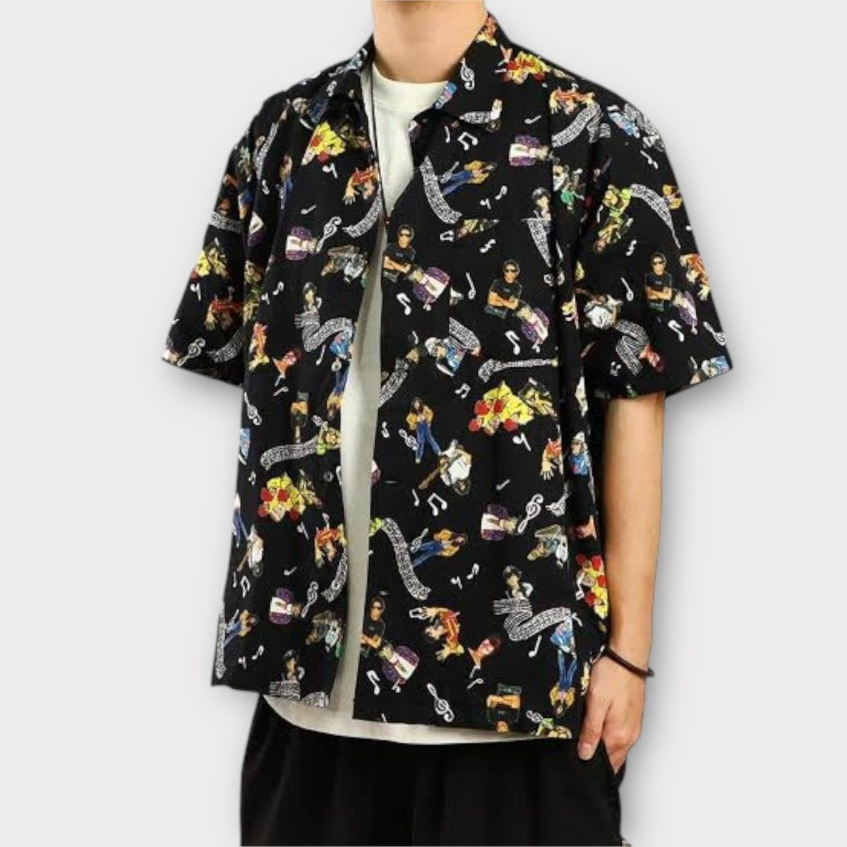 Beams Japan RARE Beams SSZ S/S21 Boxy AOP Answer Shirt Jacket in Black Size US XL / EU 56 / 4 - 2 Thumbnail