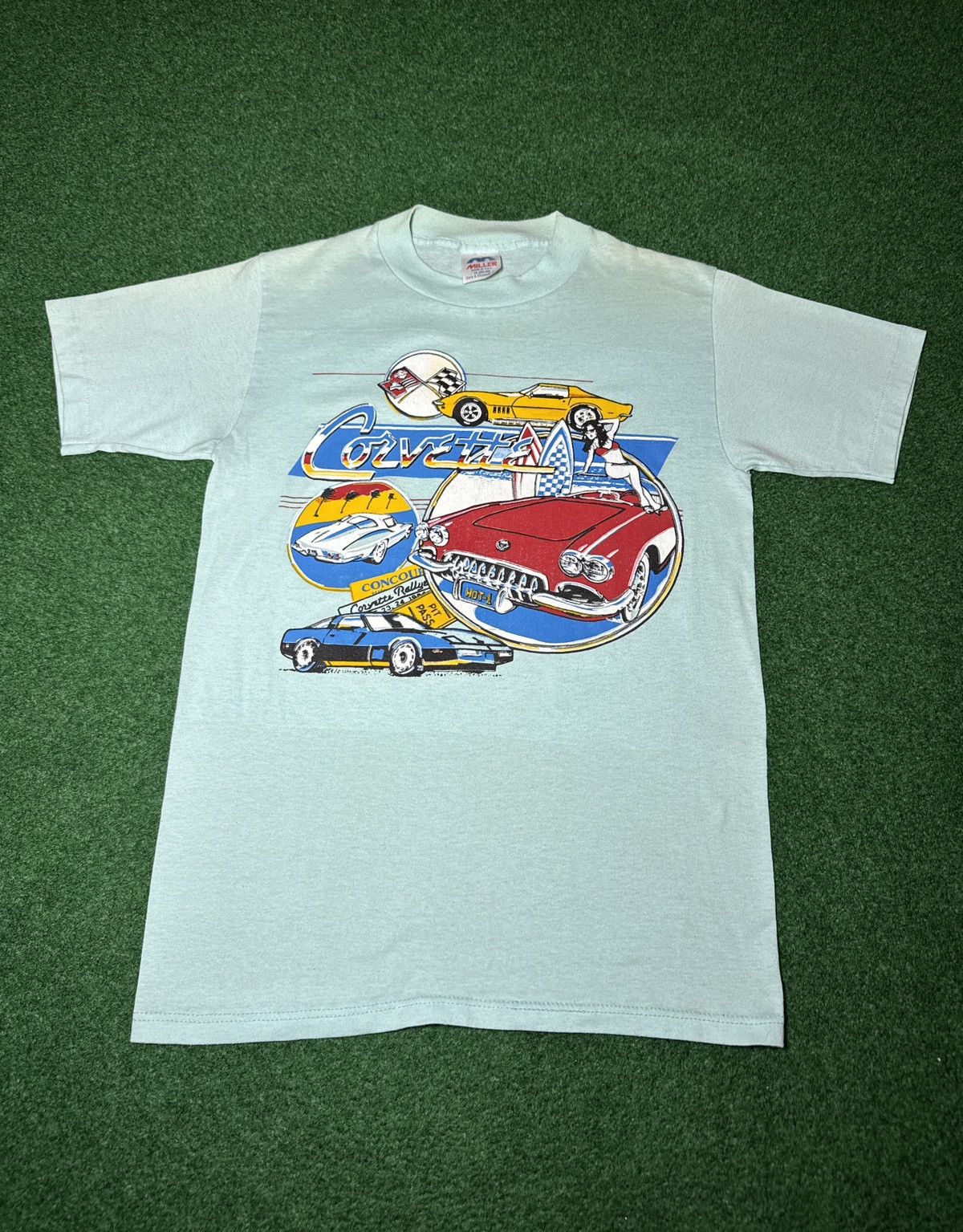 Vintage Corvette 80s Muscle Car Classic Vintage S/M 17x26 T Shirt Size US S / EU 44-46 / 1 - 1 Thumbnail