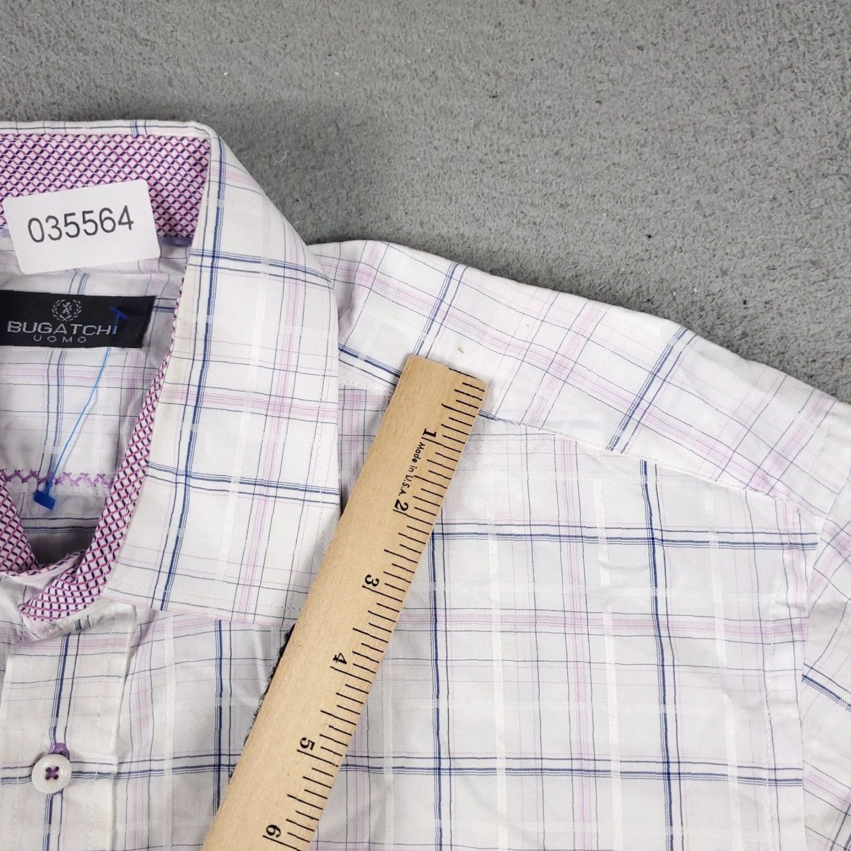 BUGATCHI Bugatchi Uomo Shirt Mens XL Purple Plaid Button-Up Long Sleeve Casual Classic Button-Up Collared Shirt Mens XL Purple Plaid Bugatchi Uomo Size US XL / EU 56 / 4 - 6 Thumbnail