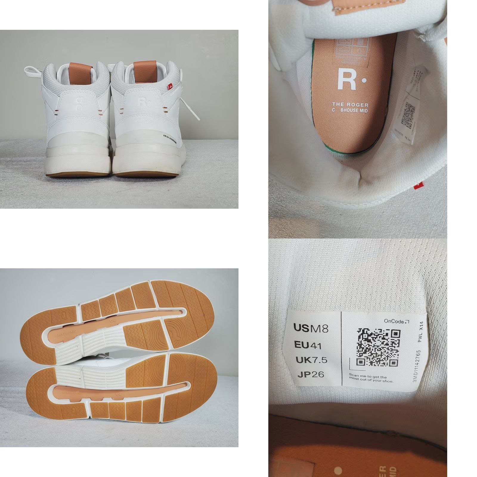 Vintage On THE ROGER Clubhouse Mid Sneakers 98.98328 White Sandstone Men's US 8 - Nike? Size US 8 / EU 41 - 8 Thumbnail