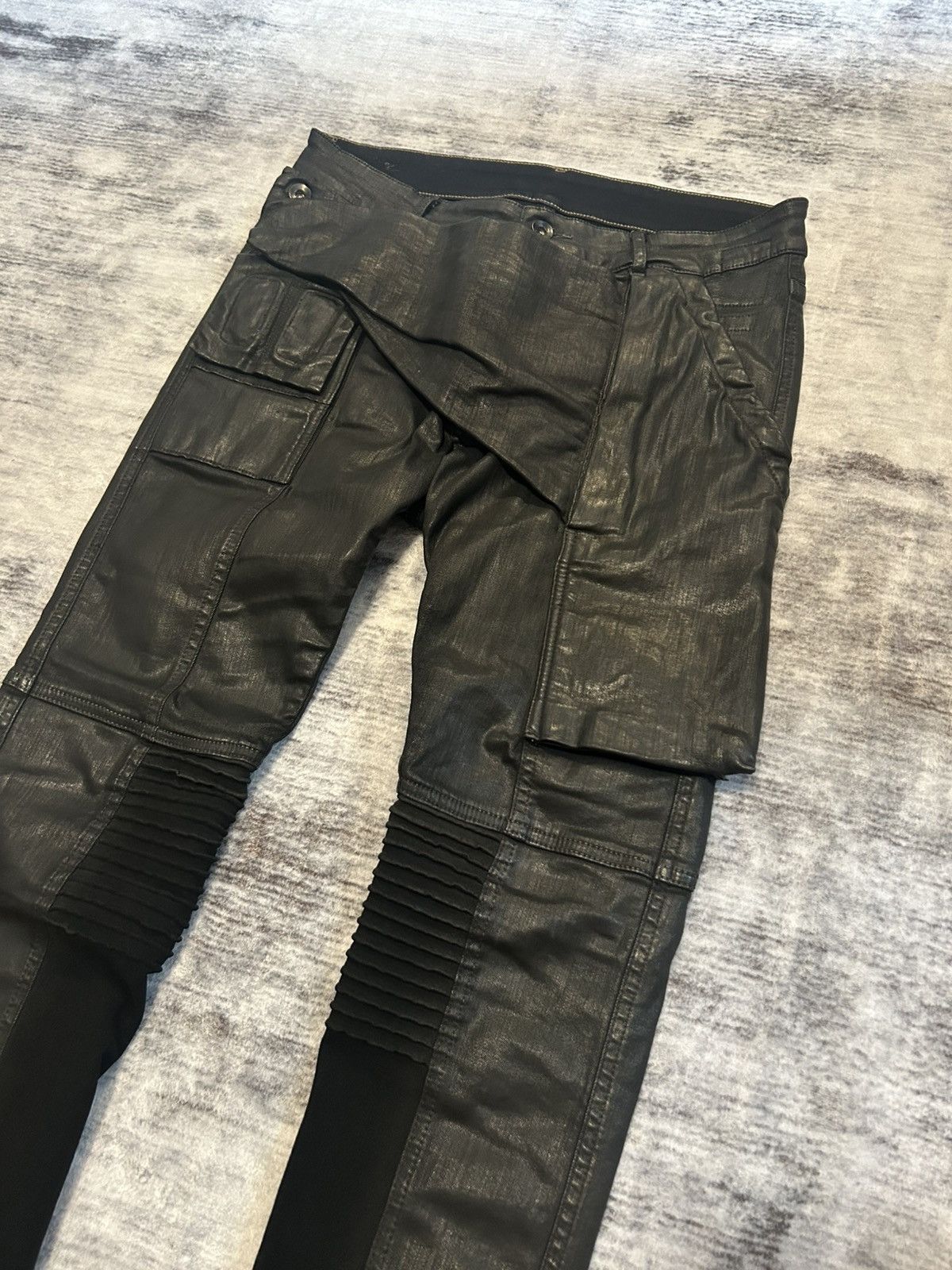 Rick Owens Drkshdw rick owens SS17 'Walrus' waxed memphis cut denim Size US 29 - 3 Thumbnail