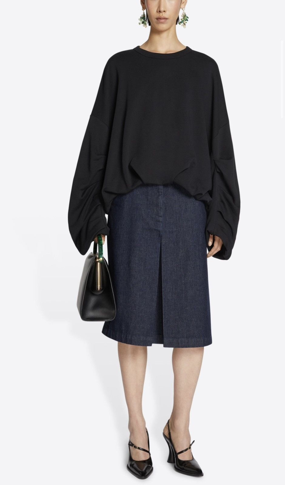 Dries Van Noten Dries Van Noten Black Drapped Sweatshirt Size US M / EU 48-50 / 2 - 6 Thumbnail
