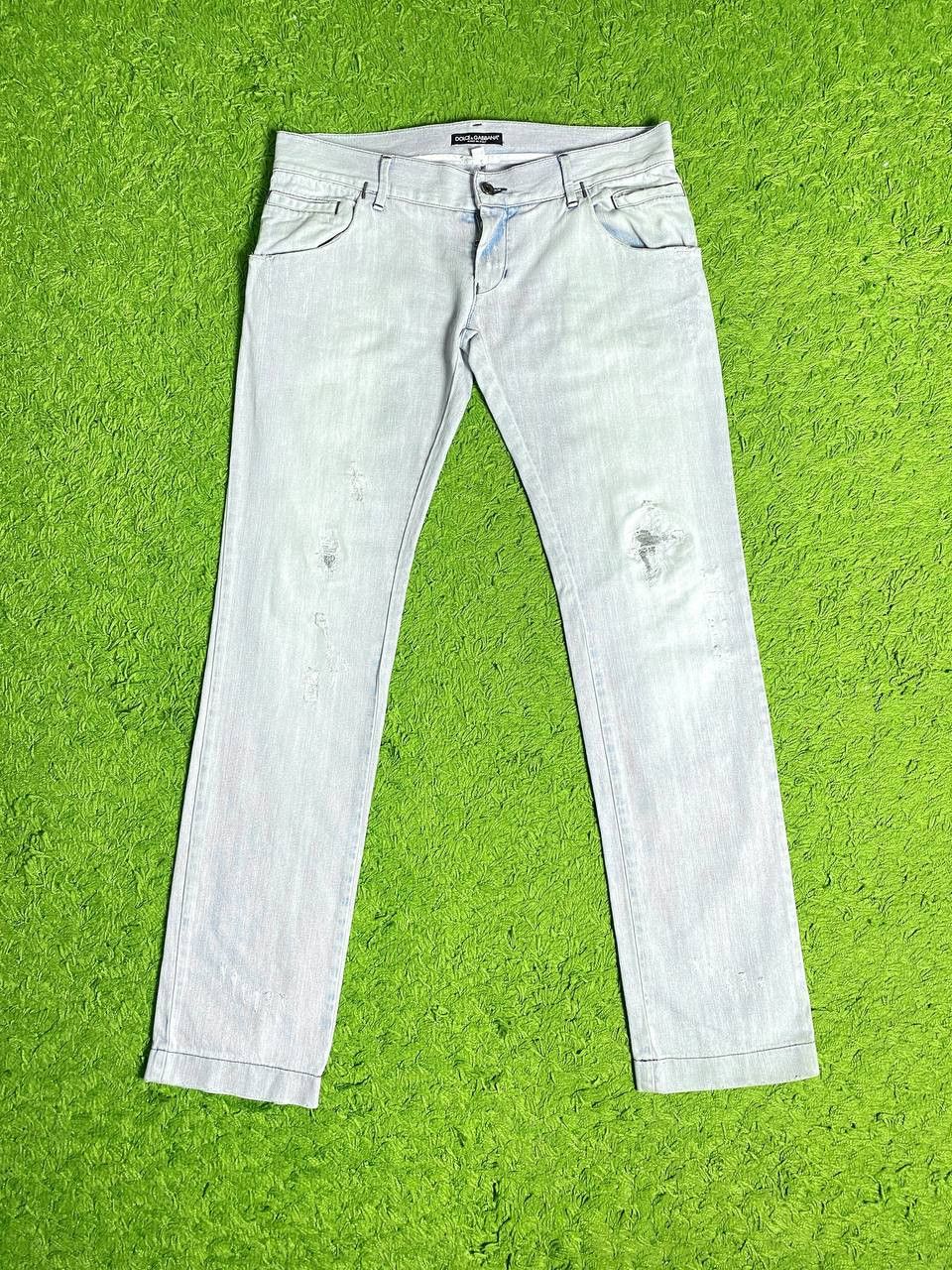 Dolce & Gabbana Dolce & Gabbana Logo Washed Distressed Bleached Jeans Denim Size US 34 / EU 50 - 1 Thumbnail