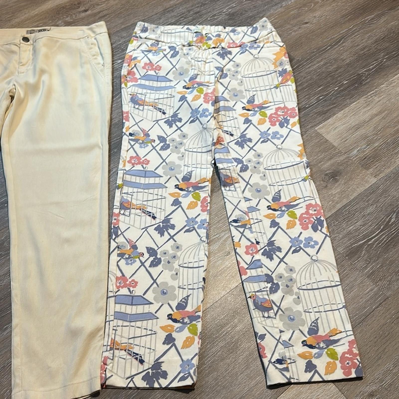 Other Spartina 449 Go Silk Pants 4 Cream Ankle Straight Leg Size 27" / US 4 / IT 40 - 4 Thumbnail