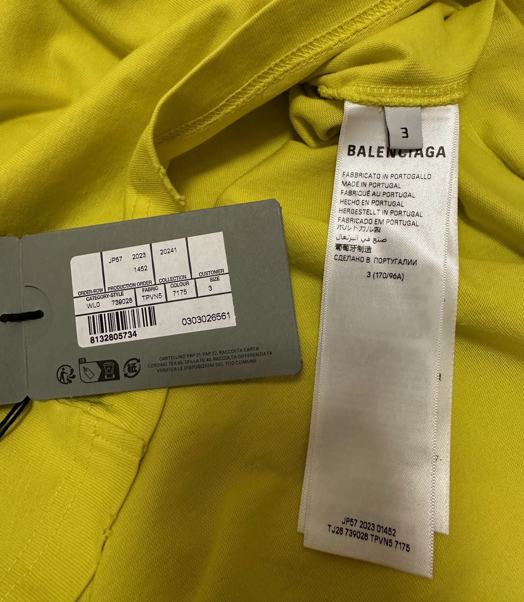 Balenciaga Balenciaga 24SS Darkwave T-shirt Oversized in Yellow Size US L / EU 52-54 / 3 - 7 Thumbnail