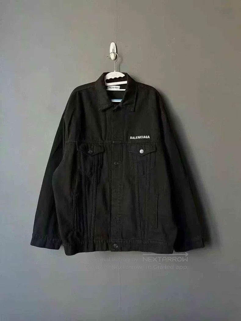 Balenciaga Balenciaga Black Crew Denim Jacket Size XS / US 0-2 / IT 36-38 - 1 Thumbnail