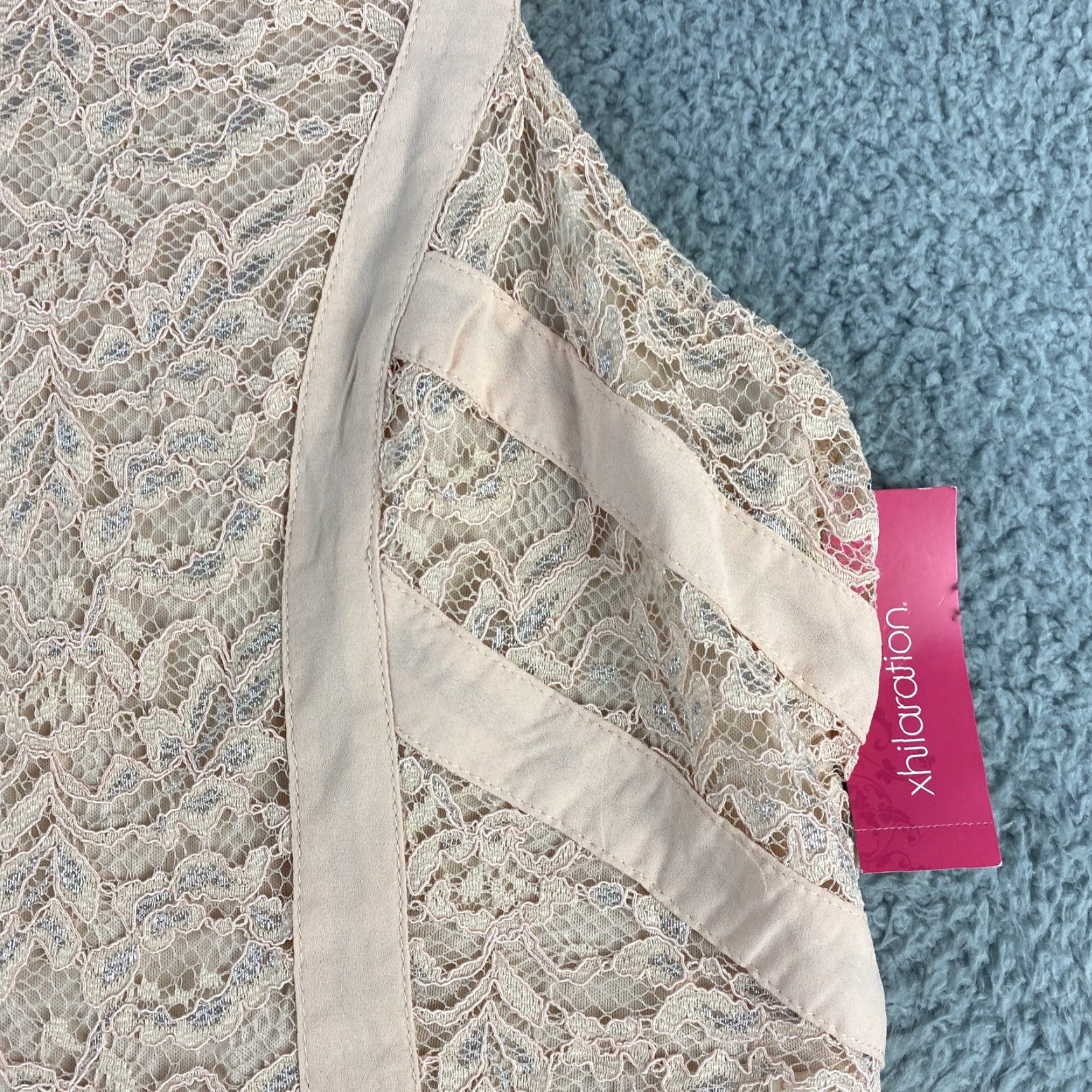 Vintage VINTAGE Xhilaration Womens Mini Dress Lace Sleeveless Party Dress Size XL Mauve Size XL / US 12-14 / IT 48-50 - 3 Thumbnail