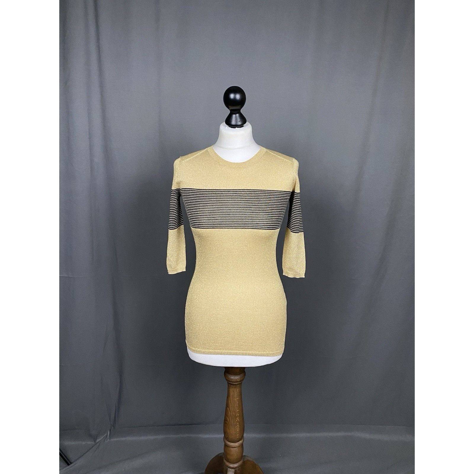 Dolce & Gabbana Dolce&Gabbana Women's Beige Wool Silk Crewneck Tunic Sweater Size S / US 4 / IT 40 - 3 Thumbnail