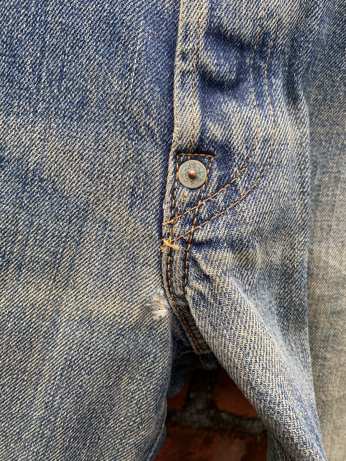 Levi's Vintage Clothing W31x28 Vintage levi's 201xx distressed redline big E Size US 31 - 8 Thumbnail