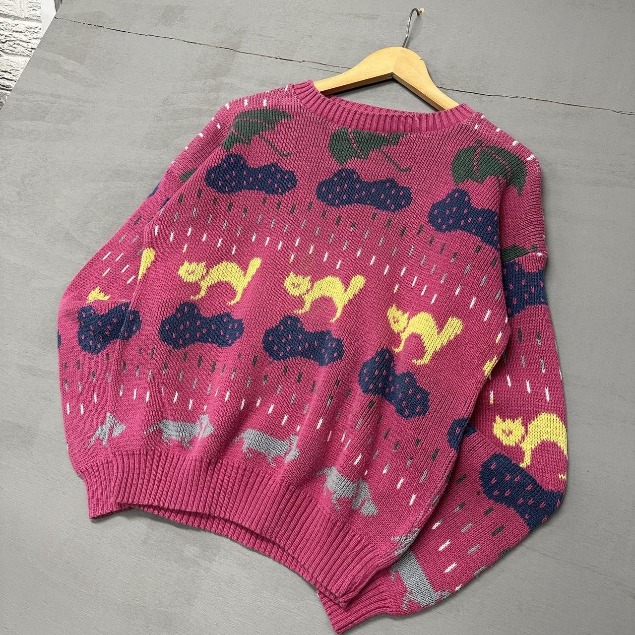 Woolrich Woolen Mills Vintage Woolrich Women’s Retro Pink Cat Sweater Small Size S / US 4 / IT 40 - 3 Thumbnail