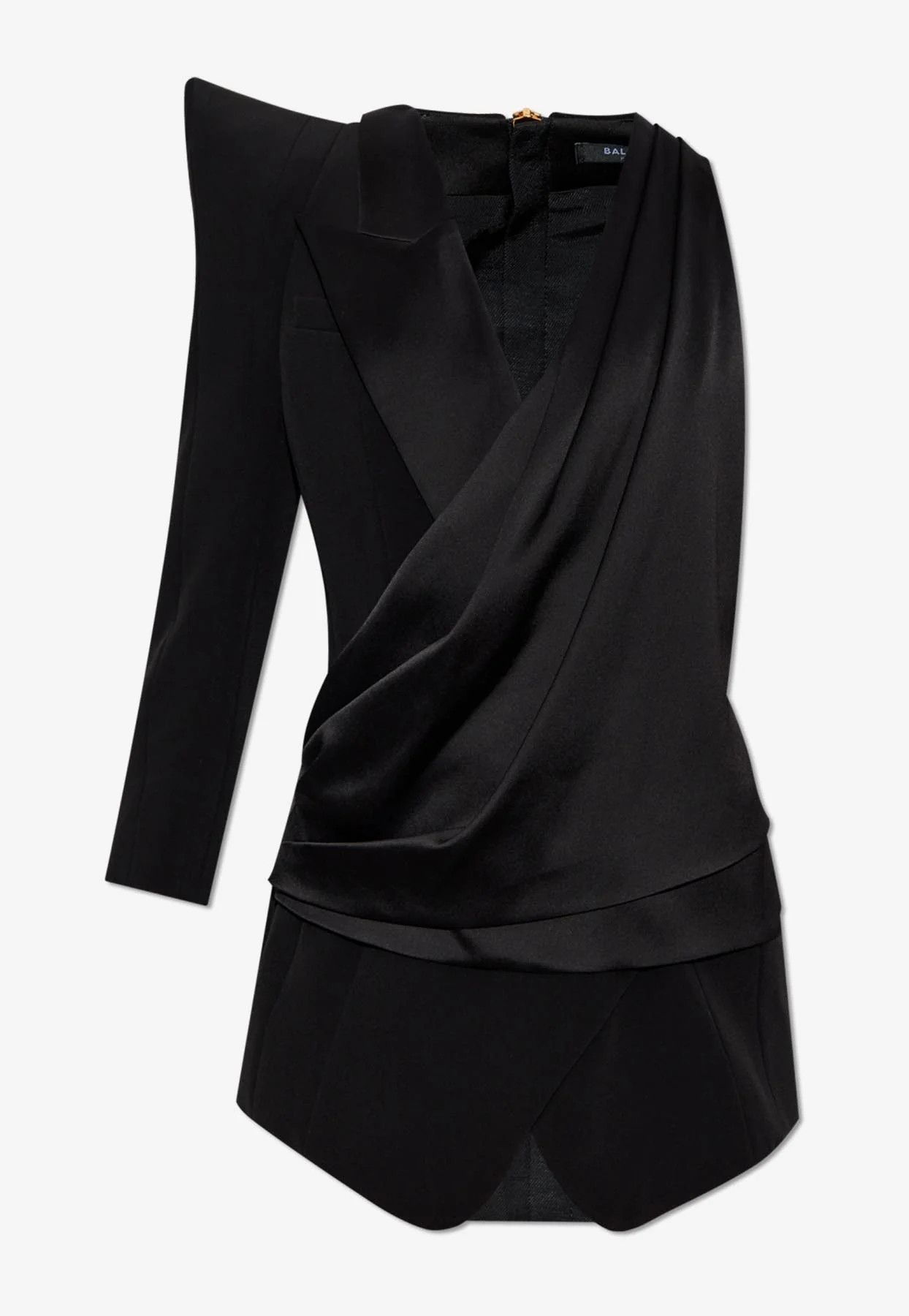 o1srvl11e1125 Asymmetric Blazer in Black