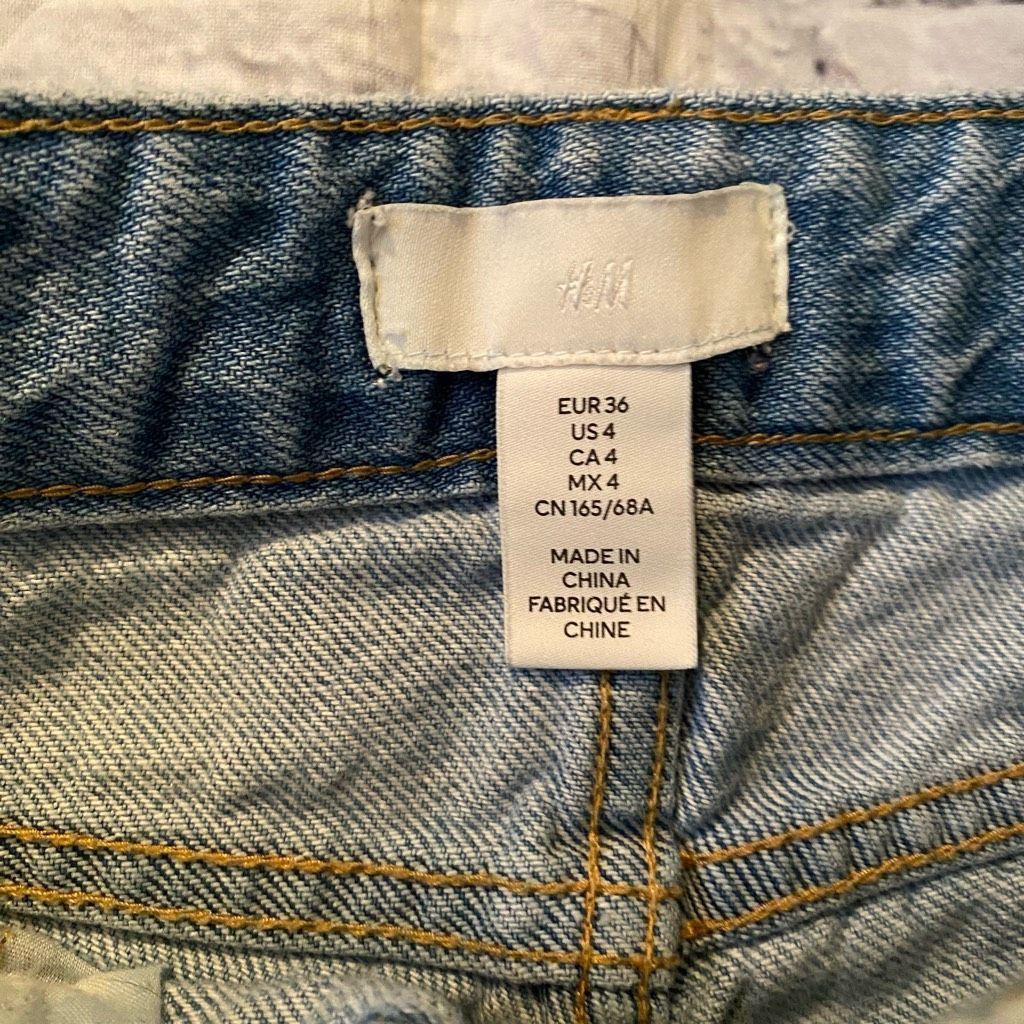H&M H&M women 4 100% cotton button fly ripped blue jeans Size 27" / US 4 / IT 40 - 5 Thumbnail
