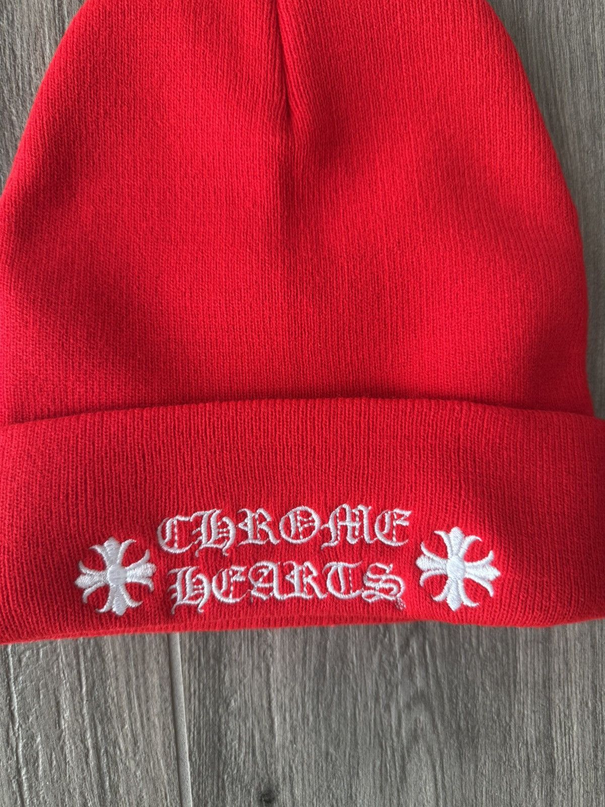 Chrome Hearts Chrome Hearts Red Logo Beanie Red Size ONE SIZE - 3 Thumbnail