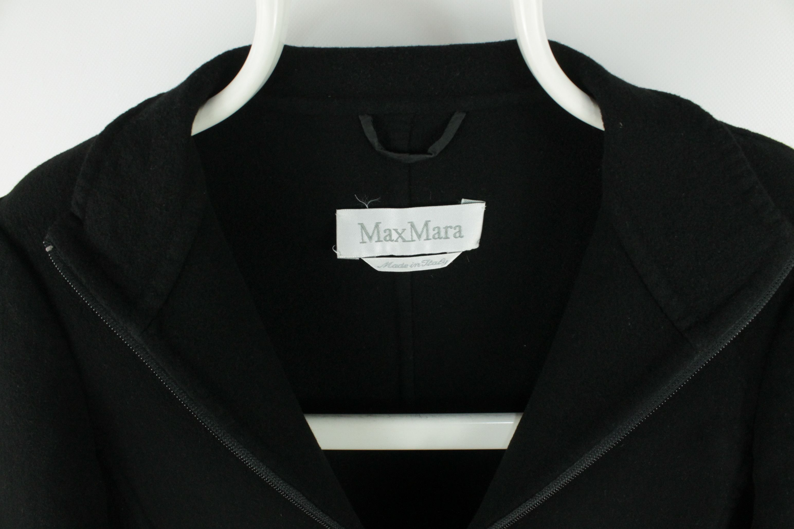 Max Mara Vintage Max Mara Black Wool Full Zip Jacket Size L / US 10 / IT 46 - 3 Thumbnail