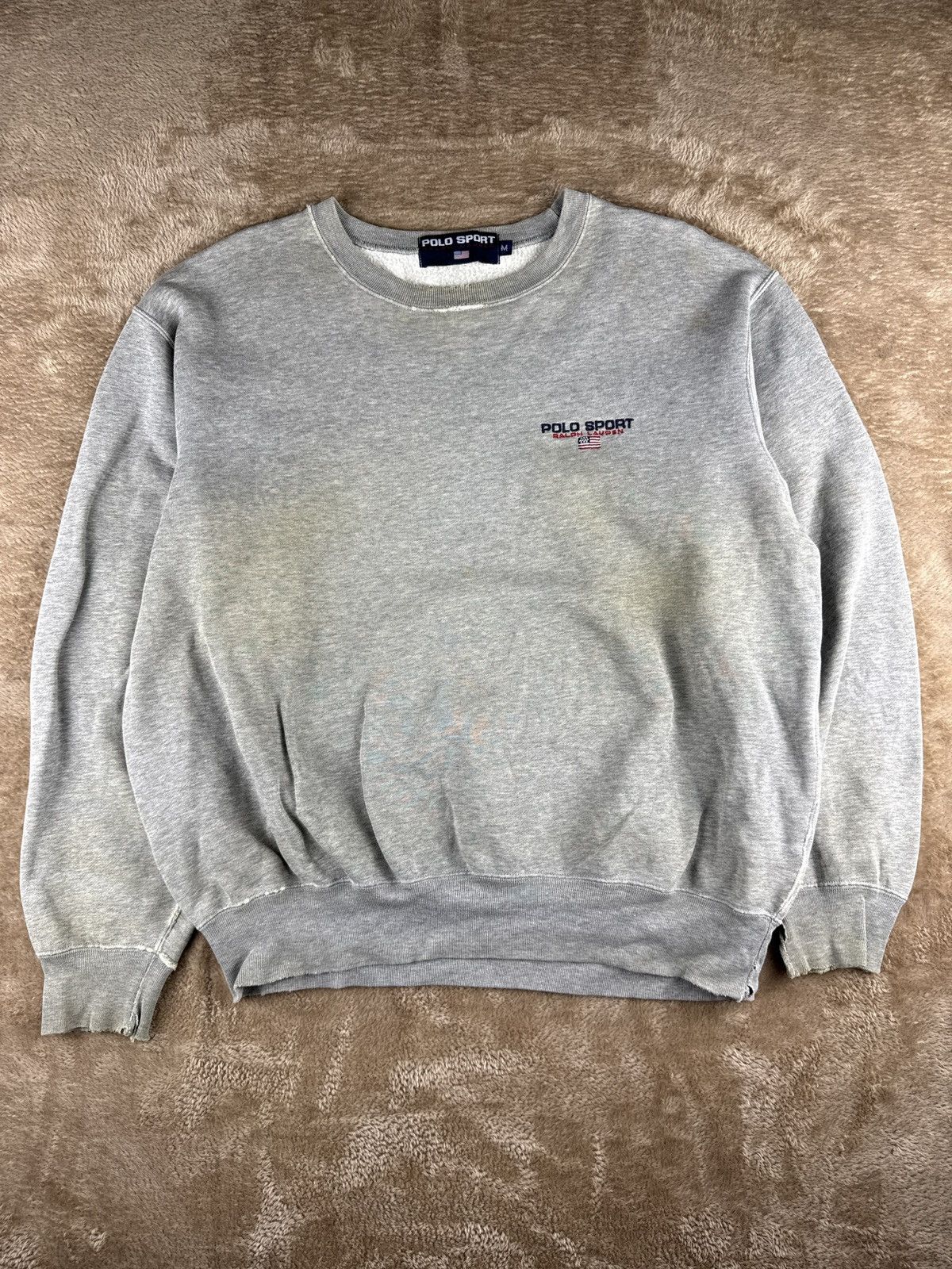 Polo Ralph Lauren Vtg Polo Sport Ralph Lauren Crew Distressed Style 90s Rare Size US M / EU 48-50 / 2 - 2 Thumbnail