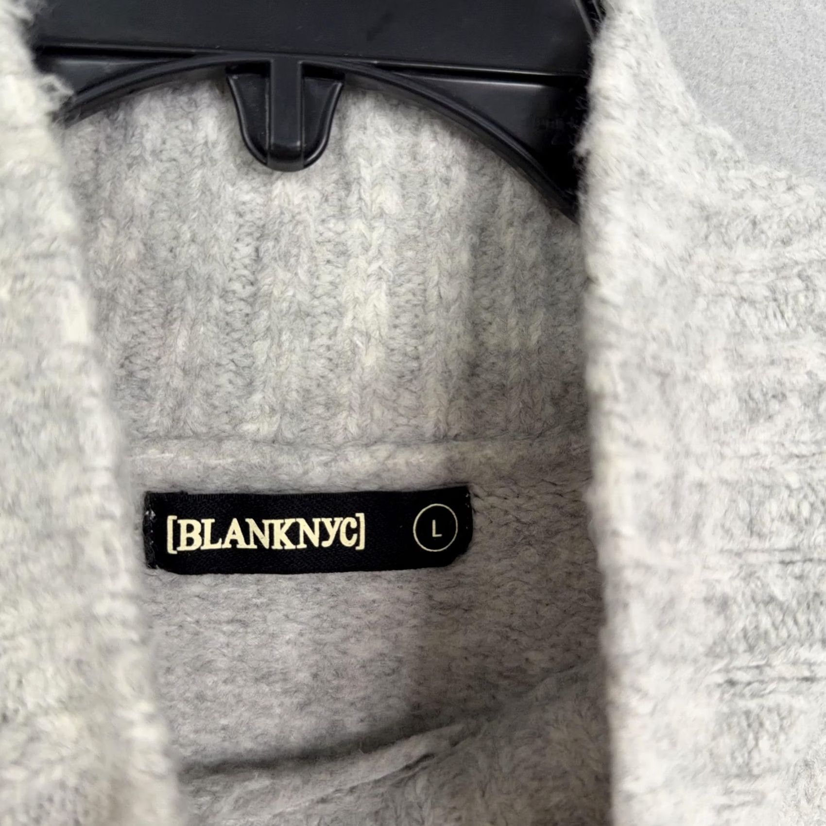 Vintage BLANKNYC Sweater Womens Large Gray Mock Neck Back Tie Bow Hem Knit Pullover Size L / US 10 / IT 46 - 2 Thumbnail