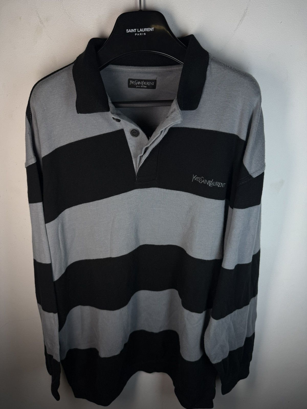 Yves Saint Laurent 90s YSL Sweatshirt 1/4 Button YSL Sweater Size US XL / EU 56 / 4 - 13 Thumbnail