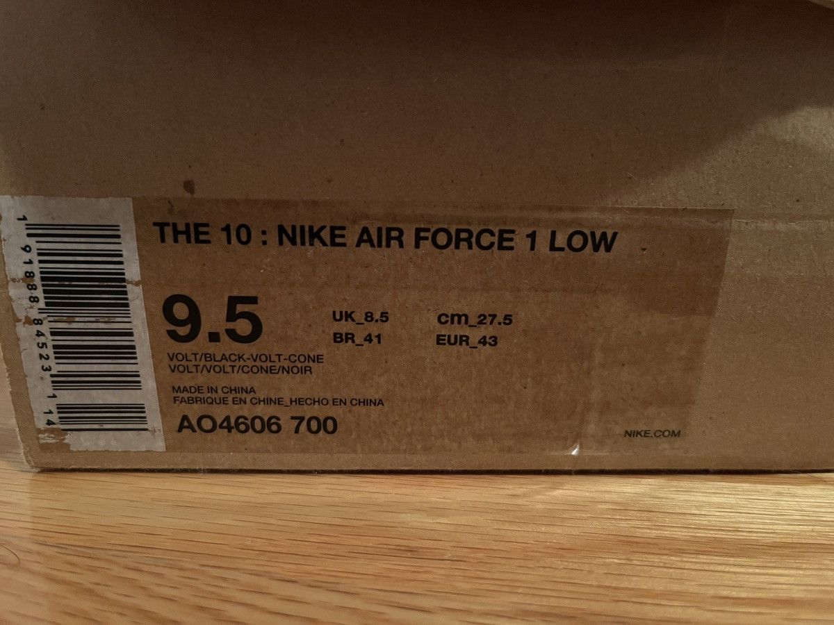 Nike × Off-White Nike Air Force 1 Low Off-White Volt Size US 9.5 / EU 42-43 - 9 Thumbnail