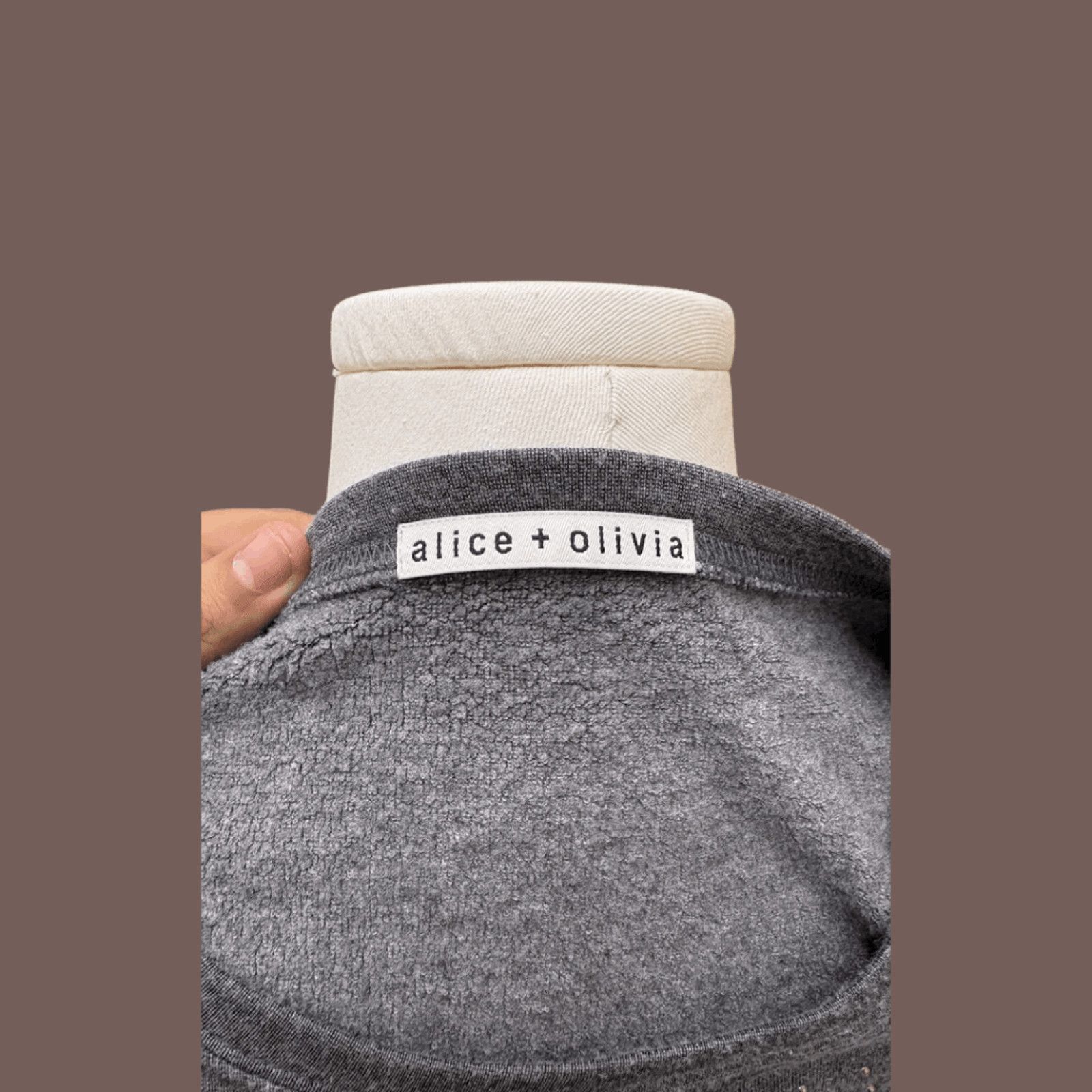Alice + Olivia VTG Modal Sweatshirt Alice + Olivia Studded Grey Luxe Basic Size M / US 6-8 / IT 42-44 - 3 Thumbnail
