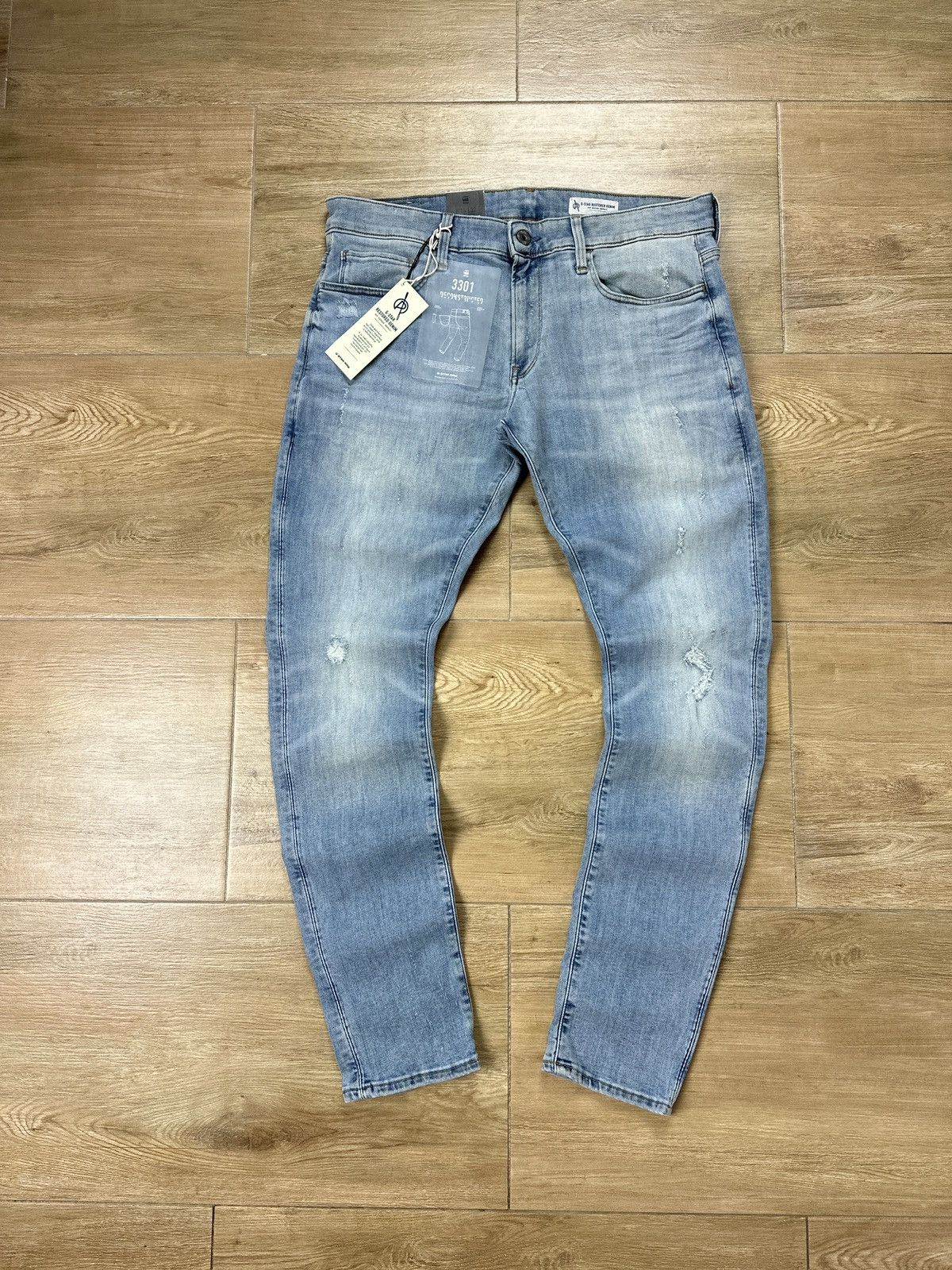 G-Star NEW🏷️ G-Star Raw 3301 Deconstructed Super Slim Denim Jeans Size US 34 / EU 50 - 1 Thumbnail