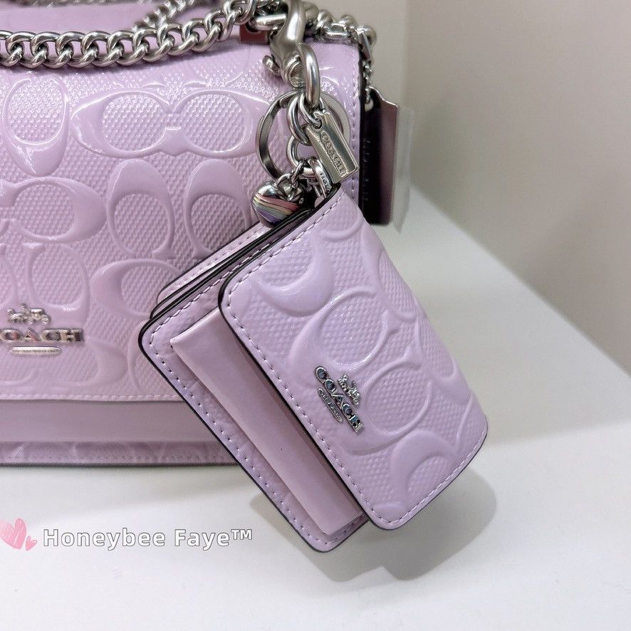 Coach Klare Bag Charm In Signature Leather With Heart Charm CDB50 Size ONE SIZE - 3 Thumbnail